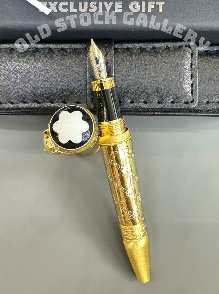 MONTBLANC Rudyard Kipling Writers Edition Gold Fountain Pen Gift Fast Shipping