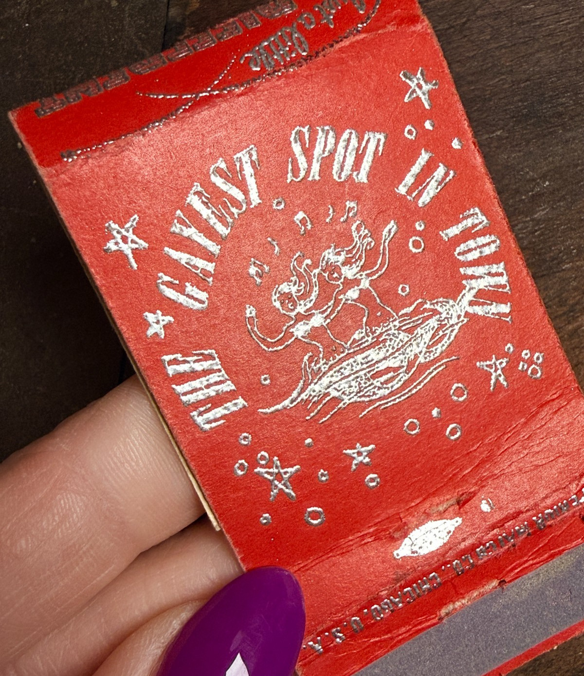 Vintage Bamboo Room “The Gayest Spot in Town” Matchcover – Galveston, Texas