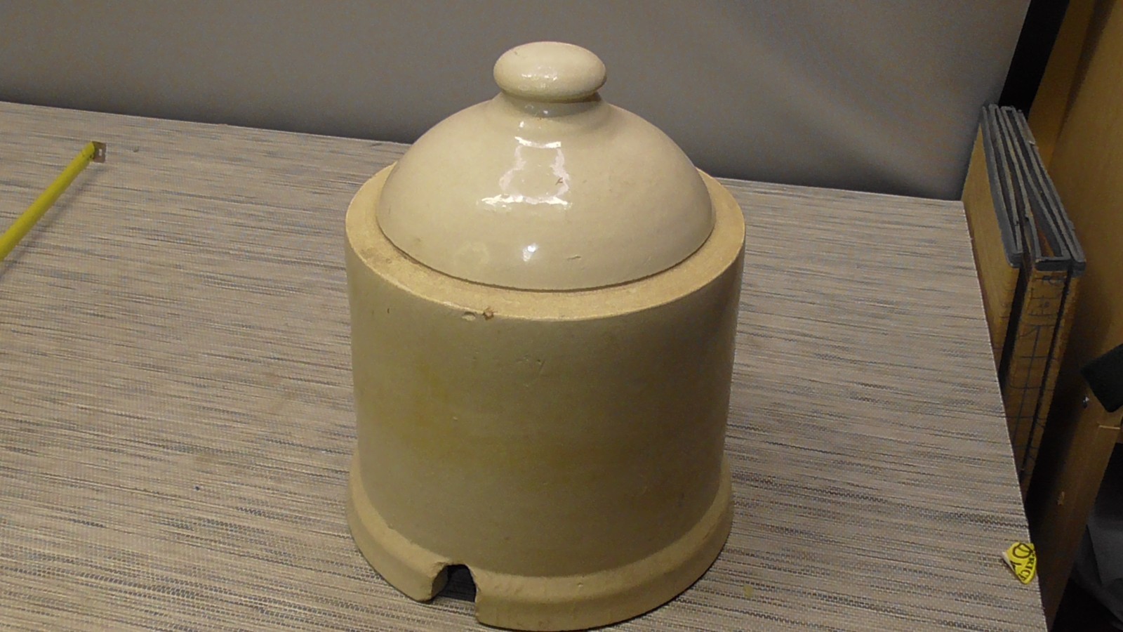 Antique  Stoneware Crock Chicken Rooster  Feeder
