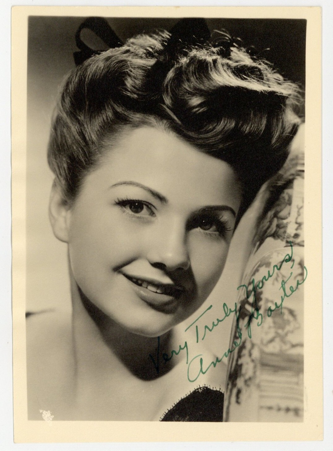Anne Baxter 1940 Young Portrait Photo 5x7 Hand Signed Oscar Winner J14247