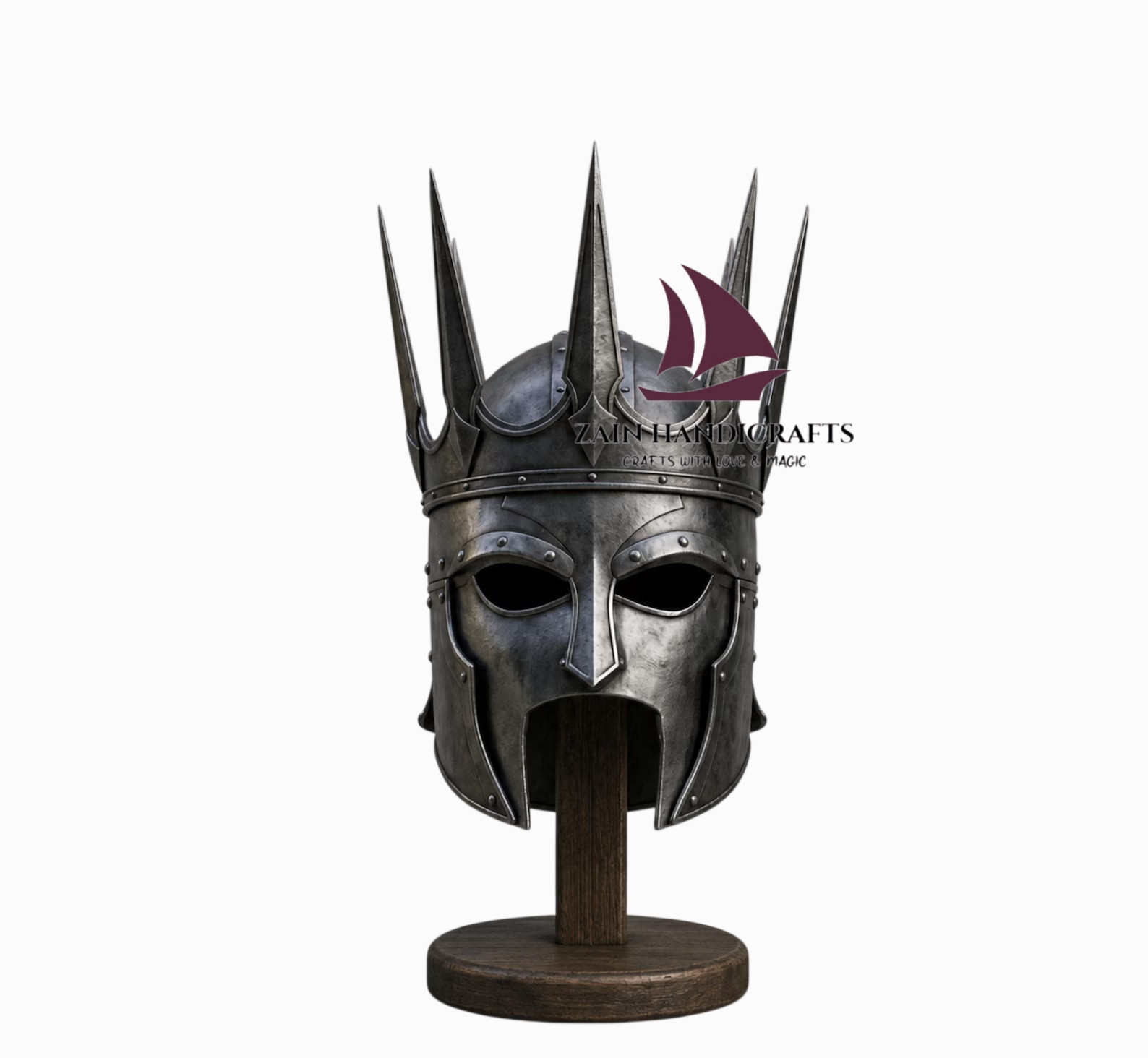 ZAIN Dark Crown Helmet Spiked Gothic Warrior Armor Medieval Knight Helm Fantasy