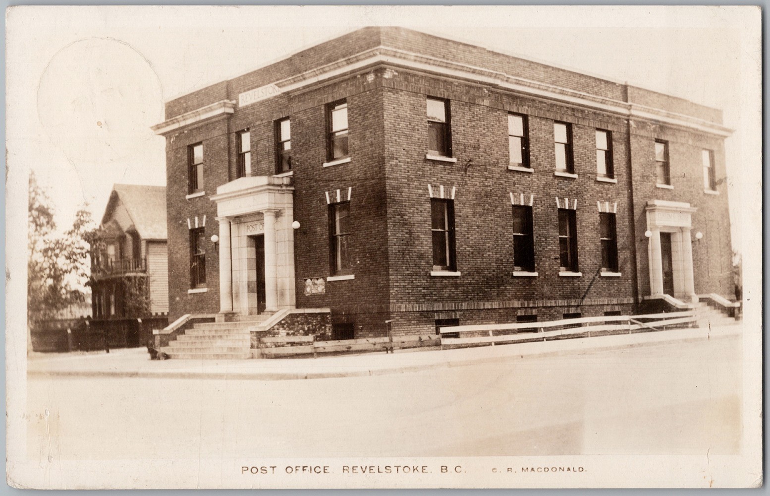 Post Office Revelstoke BC Brick Civic Building C R Macdonald RPPC Postcard D98 Post Office Revelstoke BC Brick Civic Building C R Macdonald RPPC Postcard D98