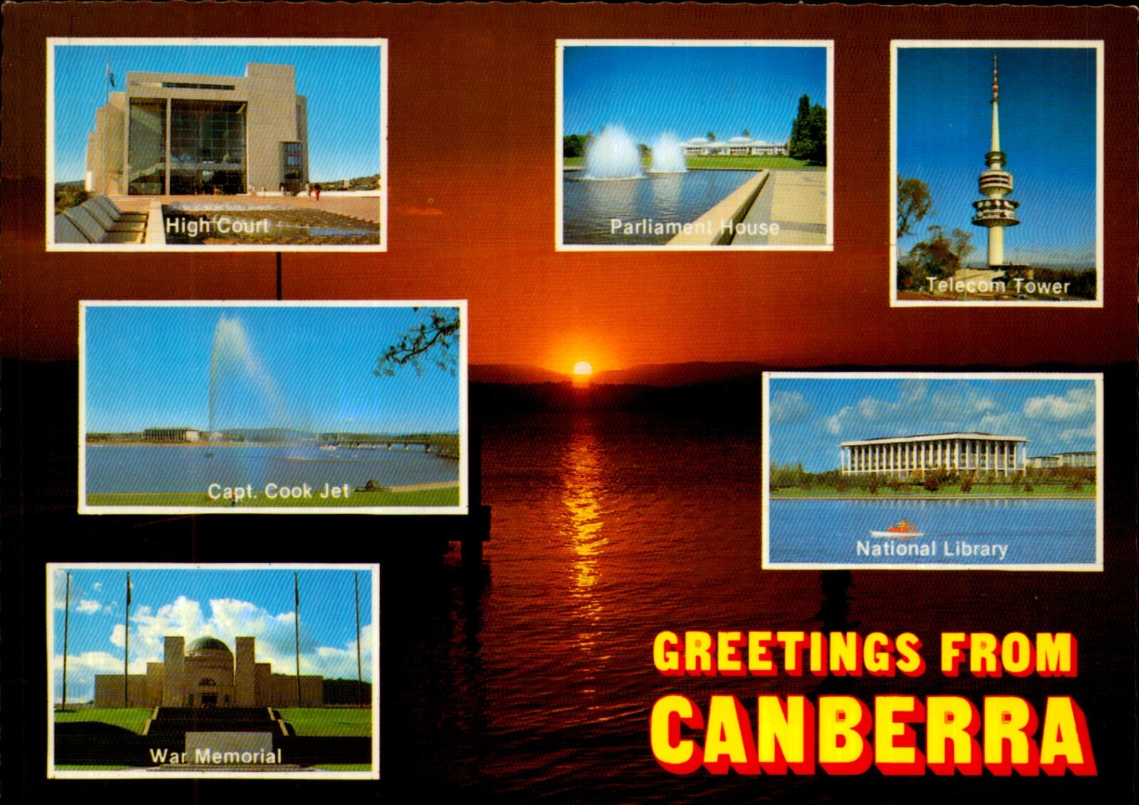 Canberra Multi View Postcard Australia ACT Vintage 70s 80s Old Canberra Multi View Postcard Australia ACT Vintage 70s 80s Old