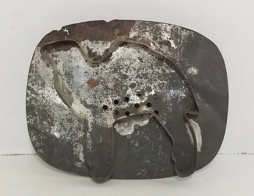 Vintage Primitive Tin Soldered Camel Cookie Cutter Flatback Handled 4
