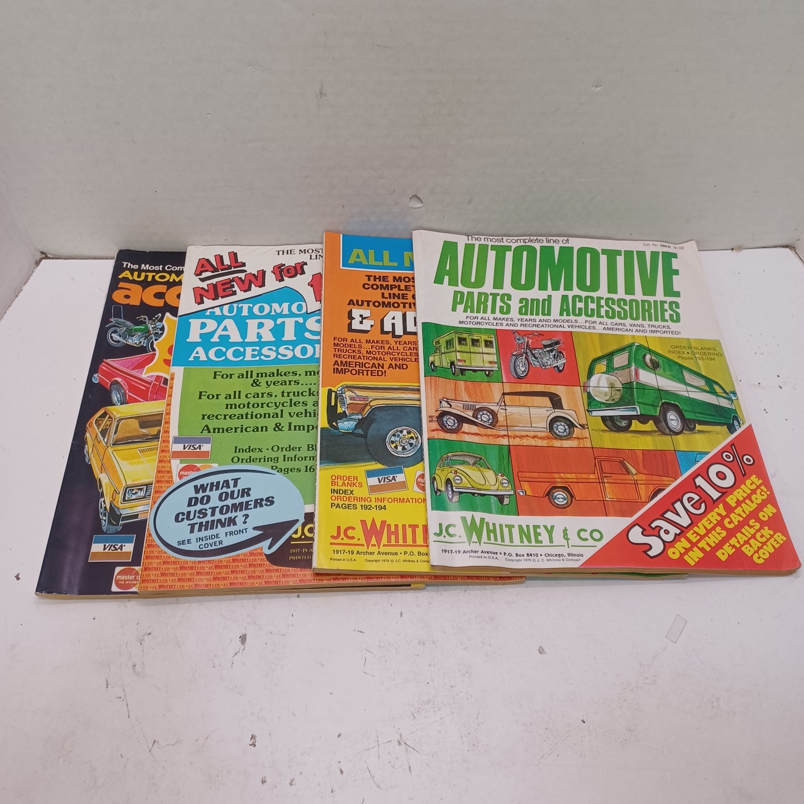 Vtg J.C. Whitney Automotive Parts Catalog Lot of 4 1980s Cars Trucks Vans