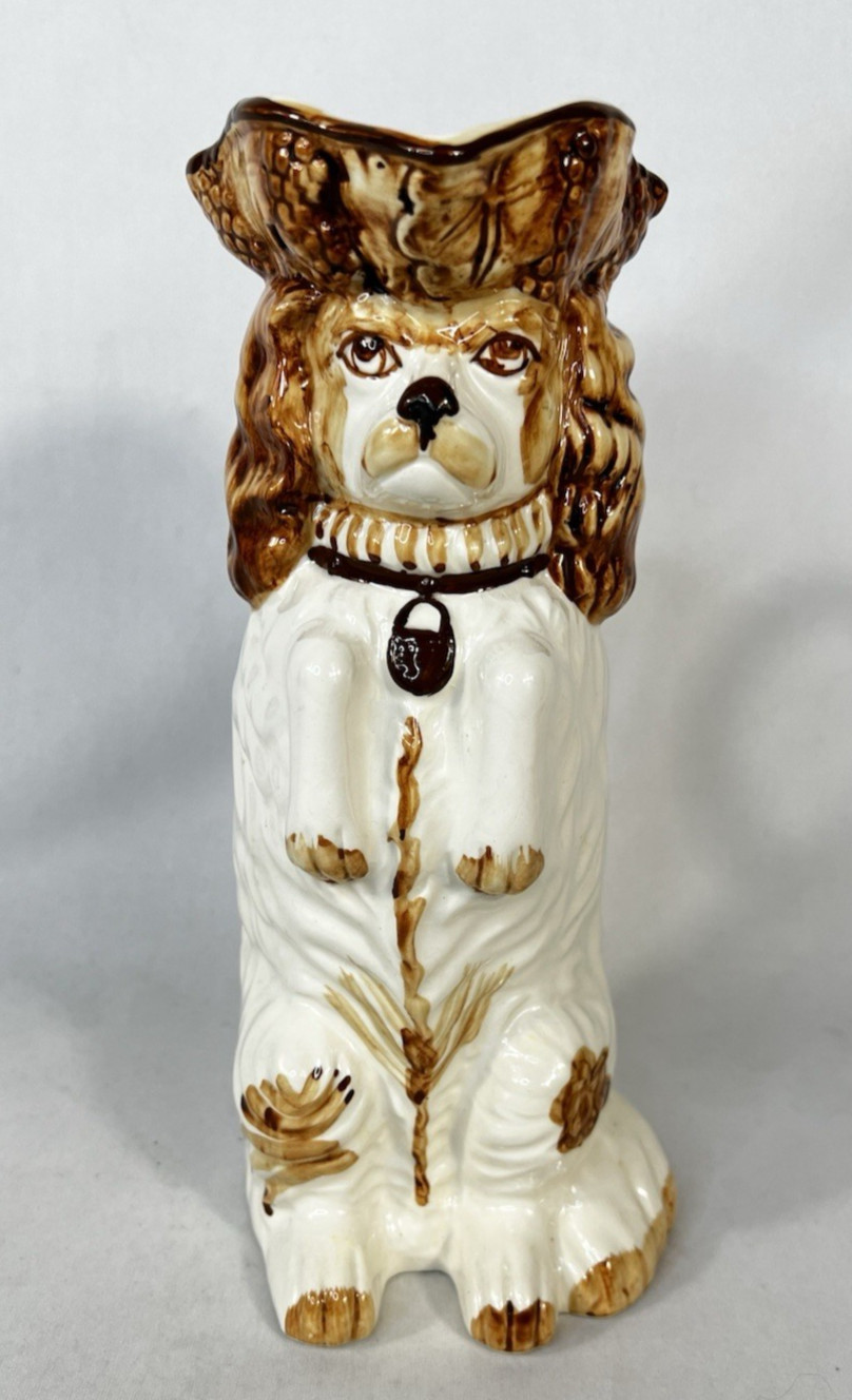 English Staffordshire Style Begging Spaniel Dog Toby Jug Pitcher 10