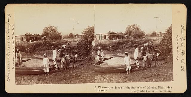 Photo:Manila Philippine Islands 1899 Suburbs Street Scene Stereoview Print