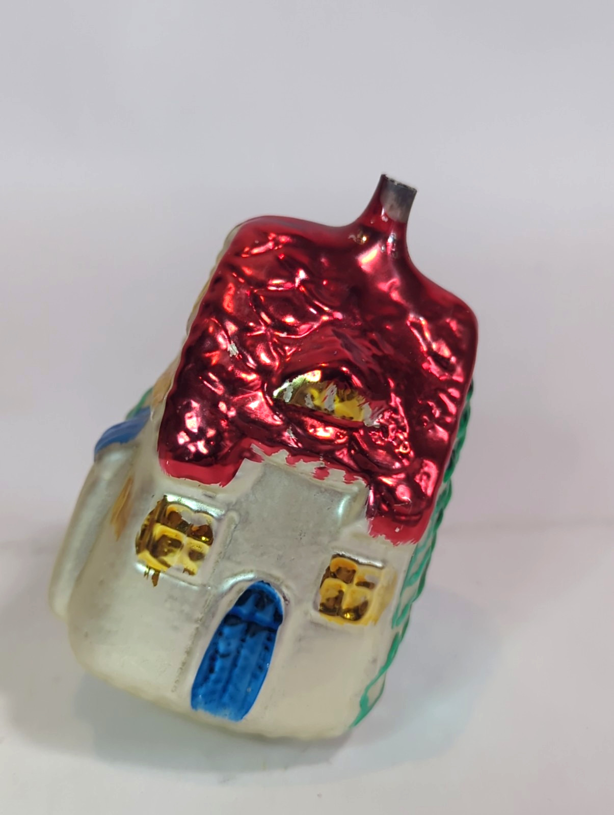 Vintage Mercury Blown Glass Cottage House Ornament B2