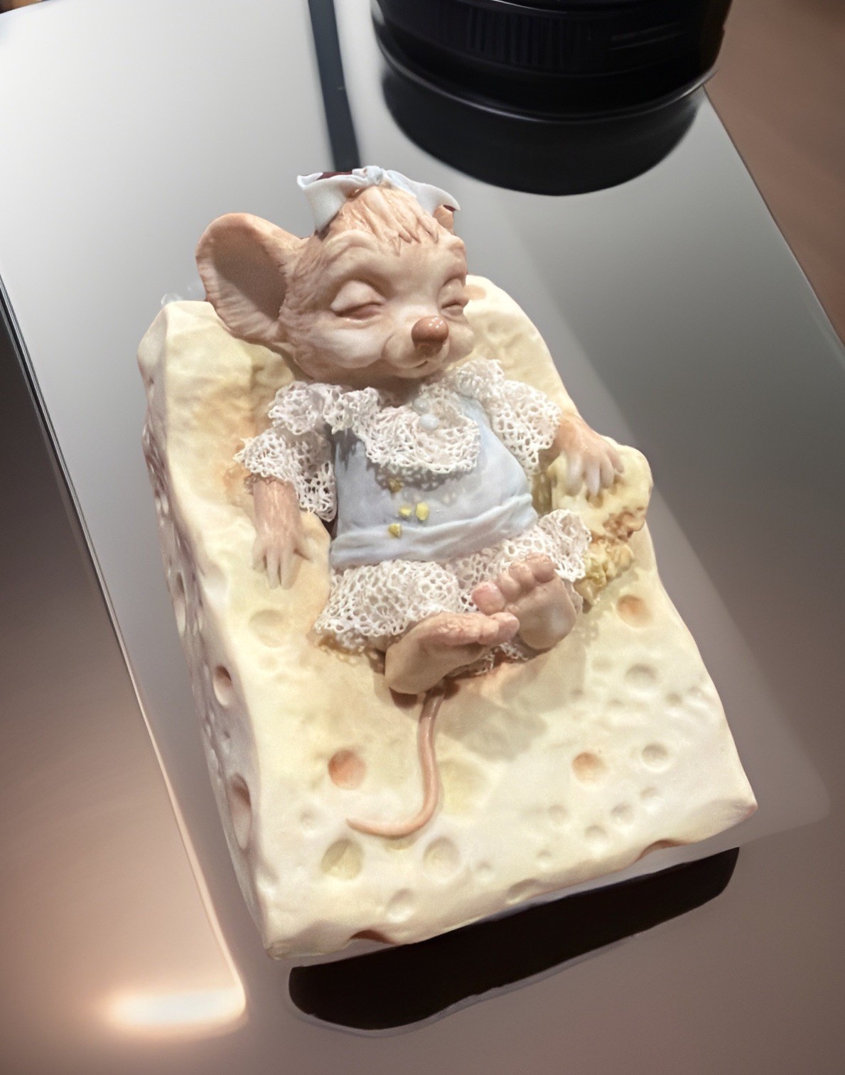 Rare Thistledown Collection BRONN Made In USA Mouse Asleep On Cheese 21/100 Rare Rare Thistledown Collection BRONN Made In USA Mouse Asleep On Cheese 21/100 Rare