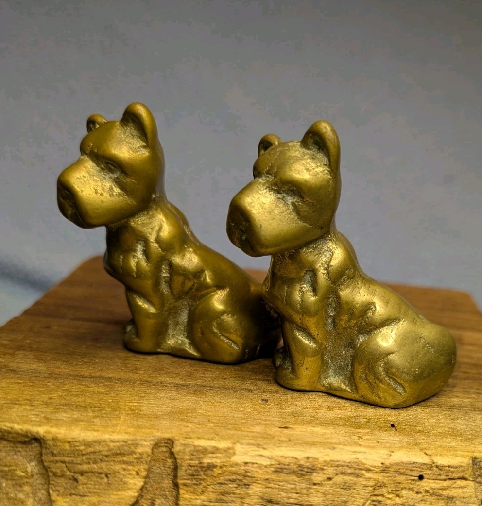 My Estate Sale 2 Vintage Brass Schnauzers 2\