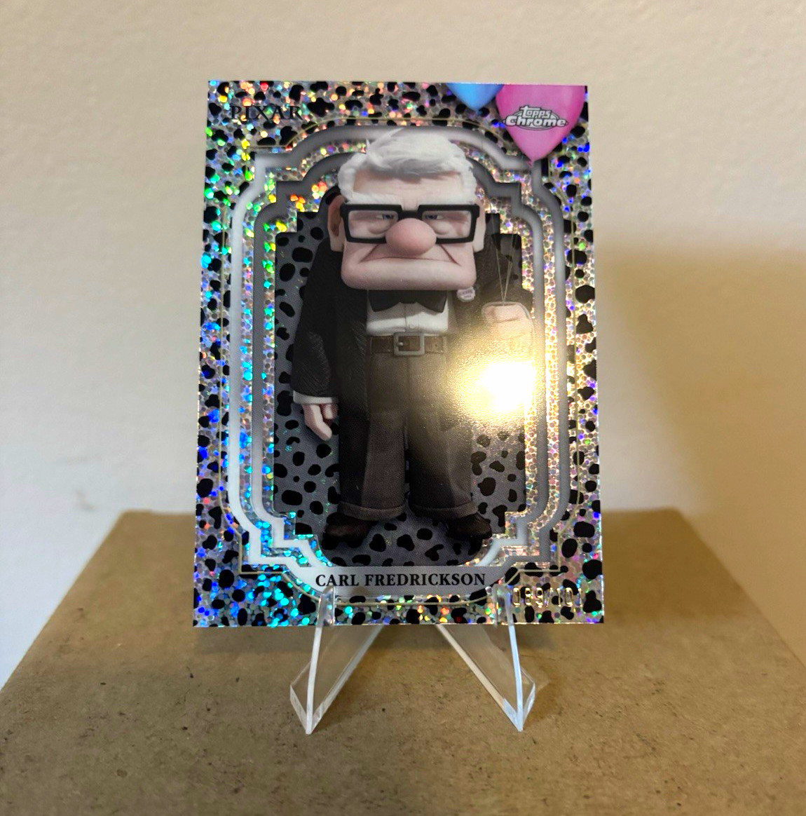 2024 Topps Chrome Disney Carl Fredrickson #134 Black and White Speckle 089/101