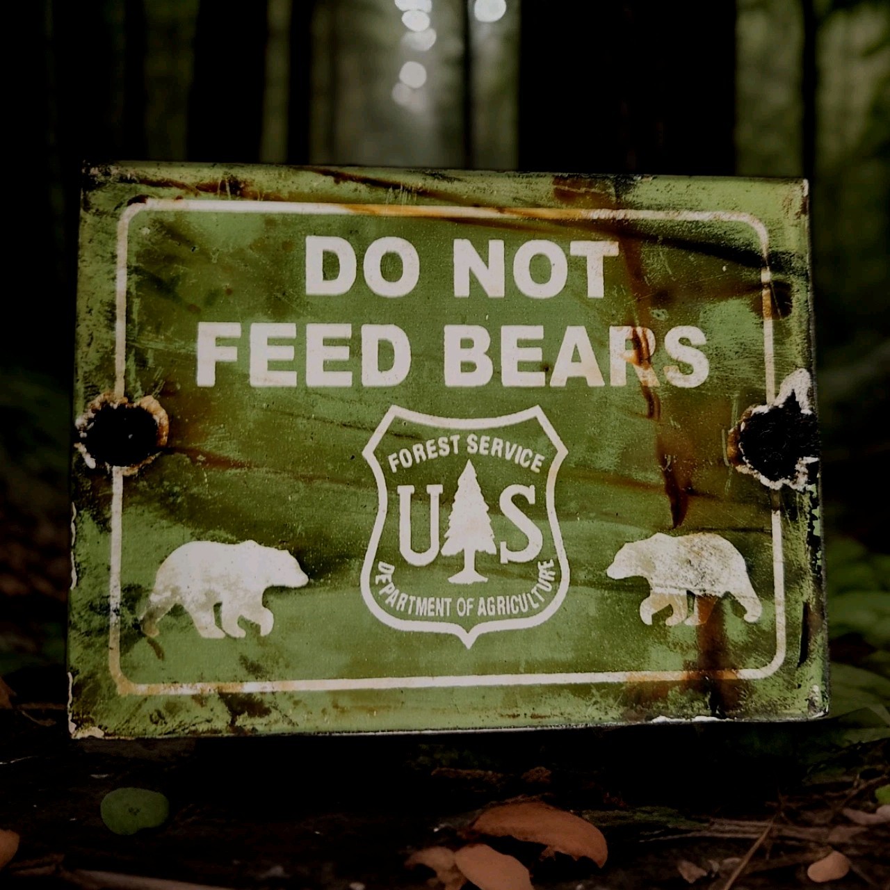 Vintage US Forest Service Do Not Feed Bears Porcelain Sign National Park Service Vintage US Forest Service Do Not Feed Bears Porcelain Sign National Park Service