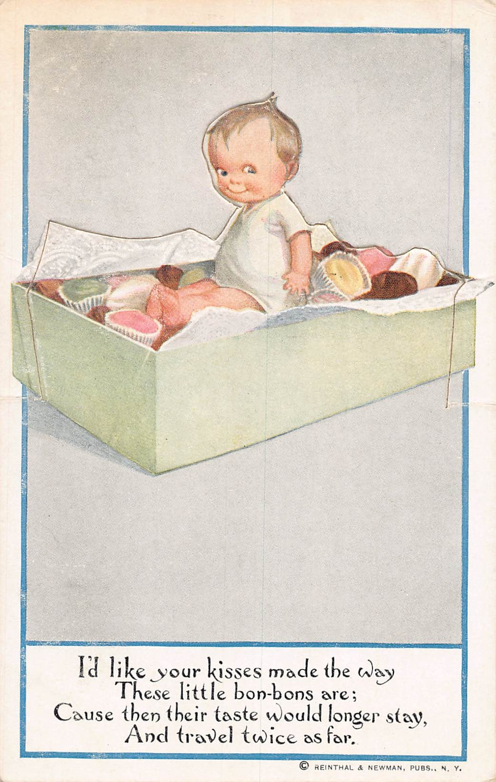 J74/ Interesting Postcard c1910 Die-Cut Child Standup Reinthal Newman 251