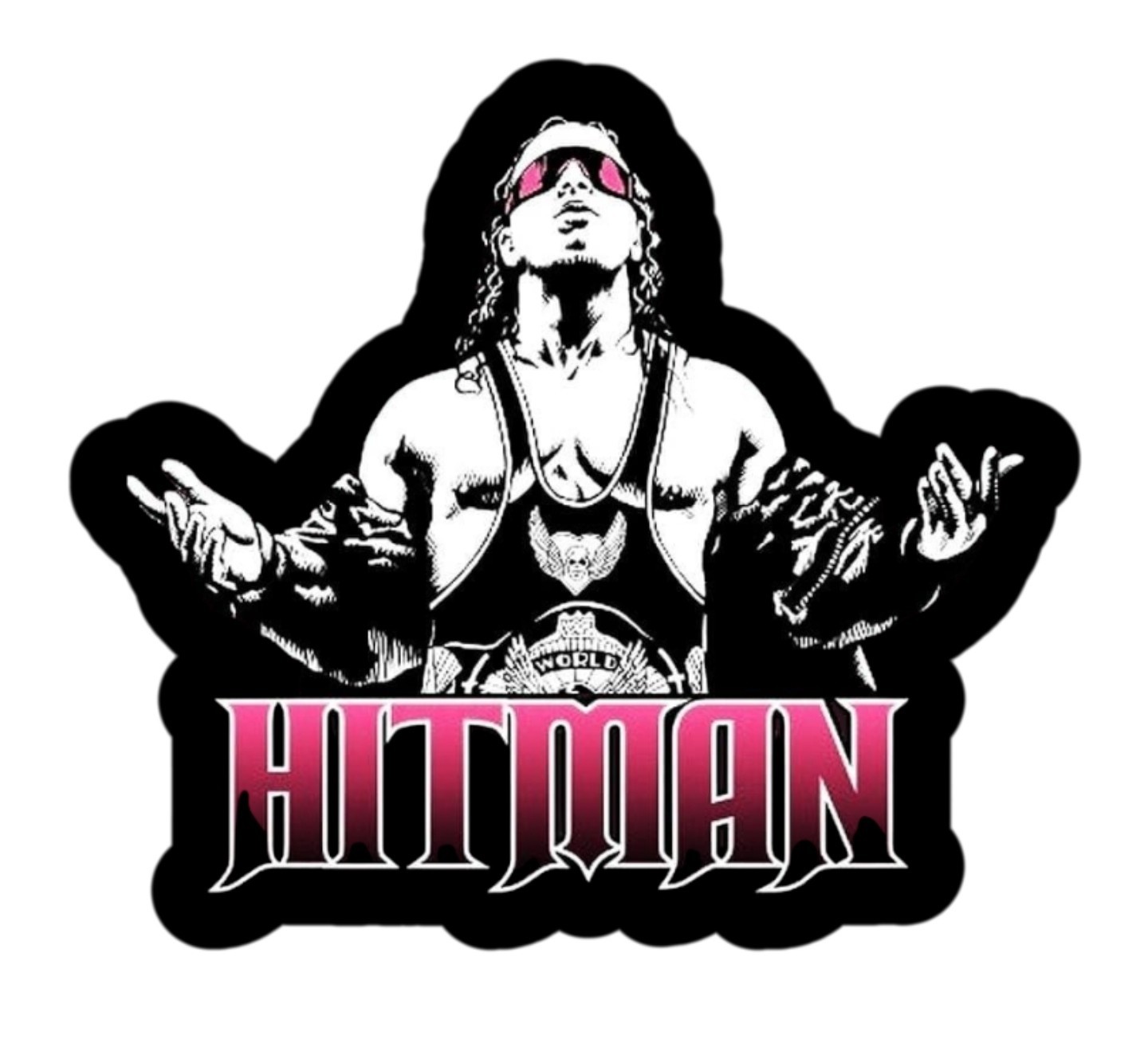WWE Bret The Hitman Hart Wrestling Water Resistant Sticker WWF WCW AEW NXT
