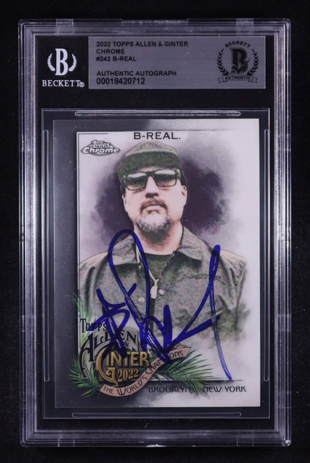 B-Real signed 2022 Topps Chrome Allen & Ginter #242 (BGS) - Cypress Hill Rapper