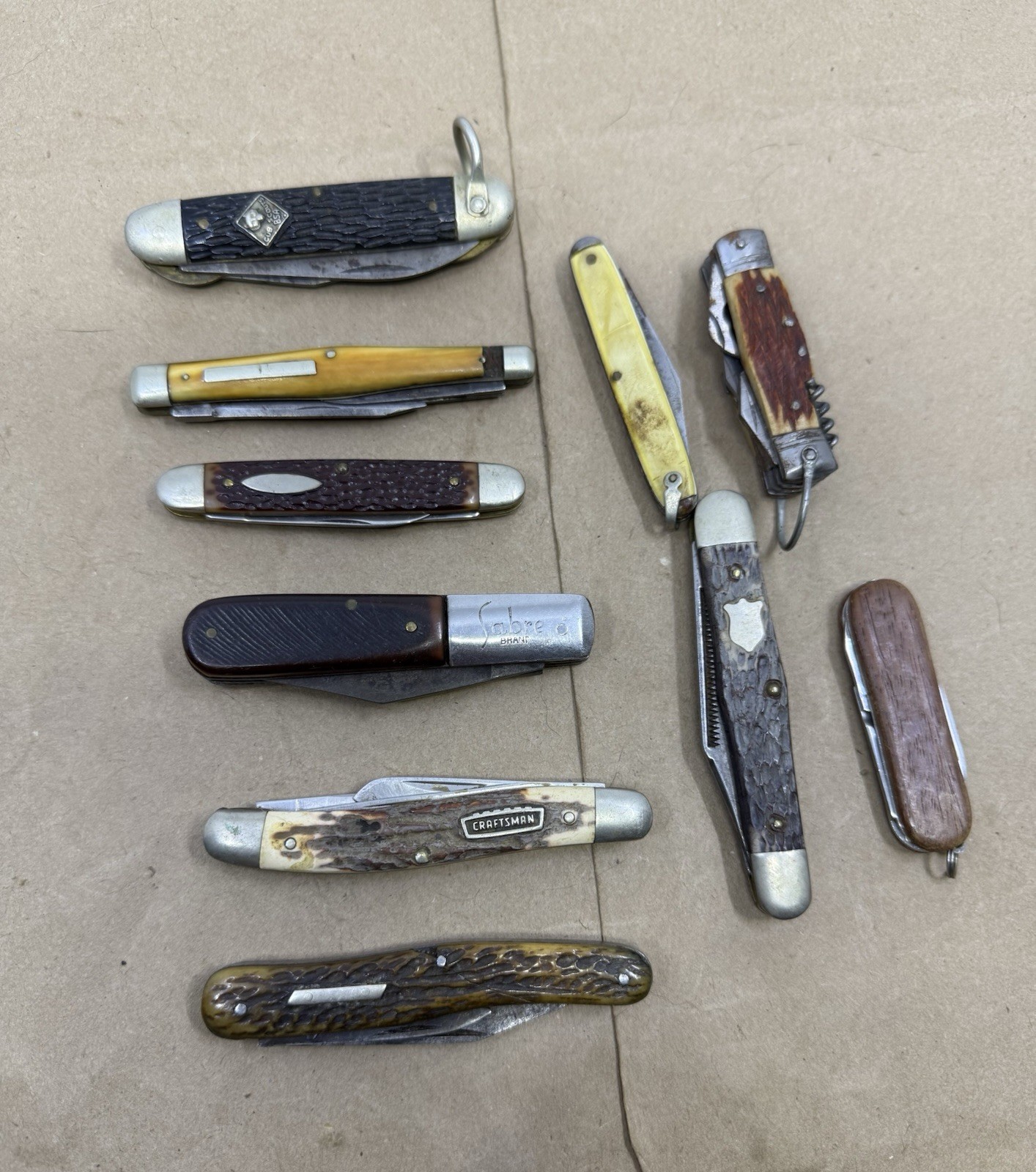 9 vintage unique pocket knives