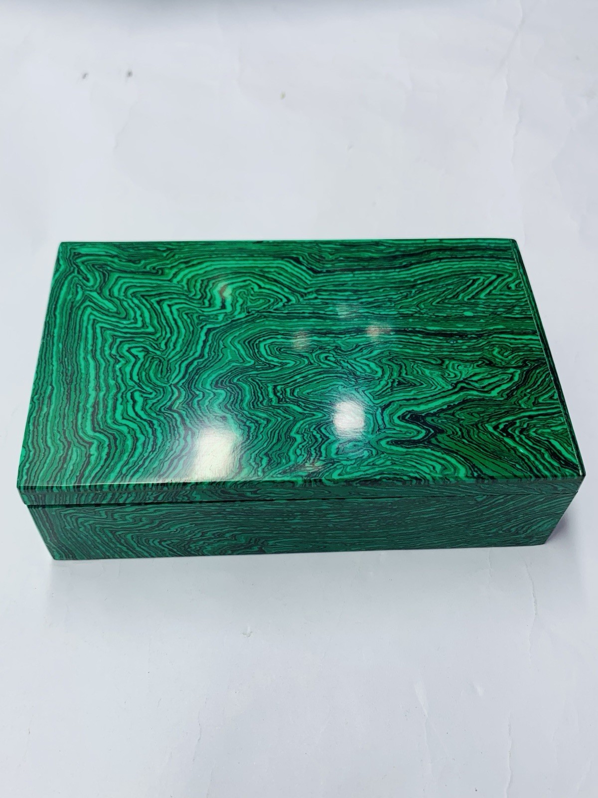 Malachite Box Jewelry Box Large Size Handcrafted Gemstone Storage Case