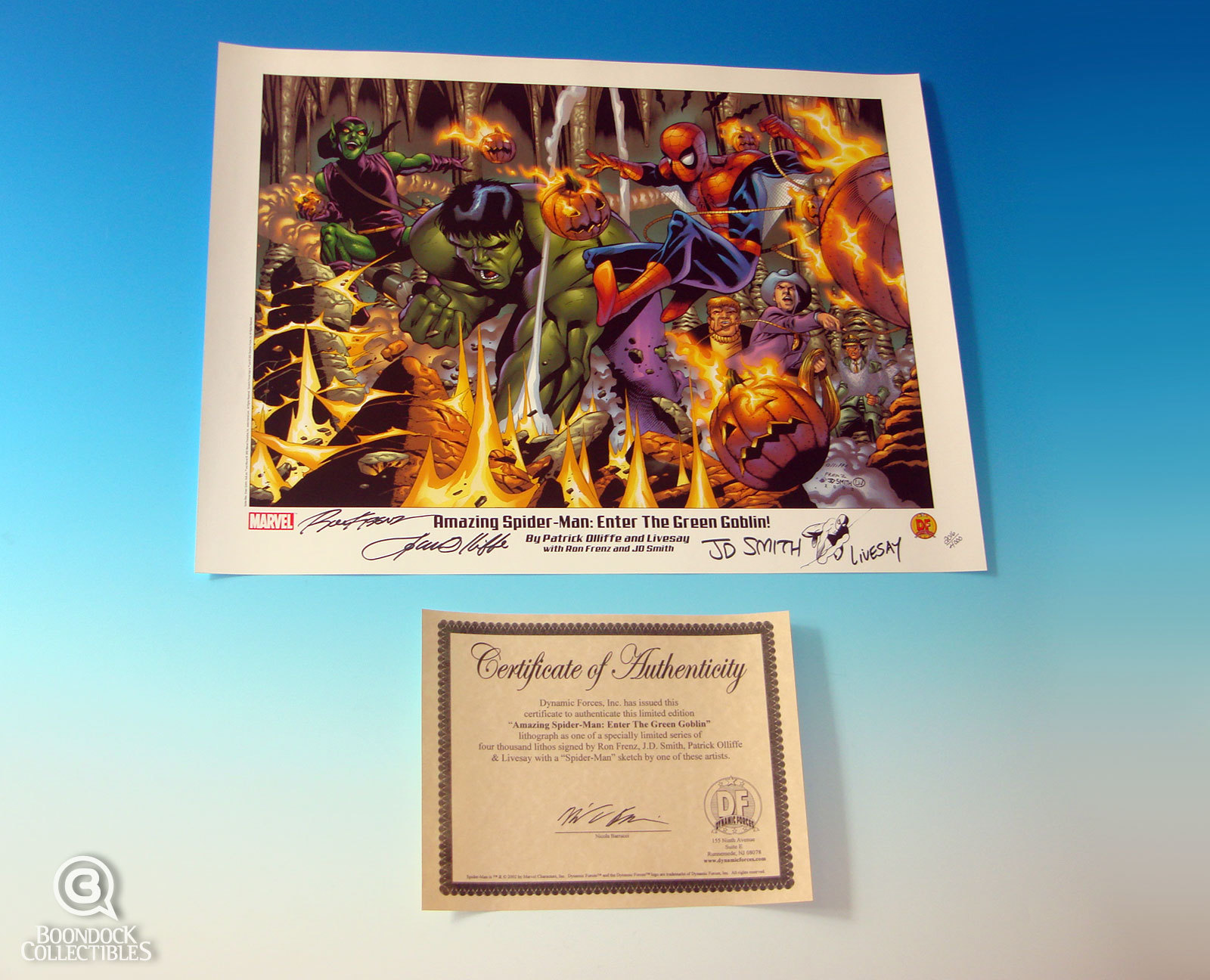 Spider-Man Enter The Green Goblin Lithograph Signed Sketched Symbiote COA