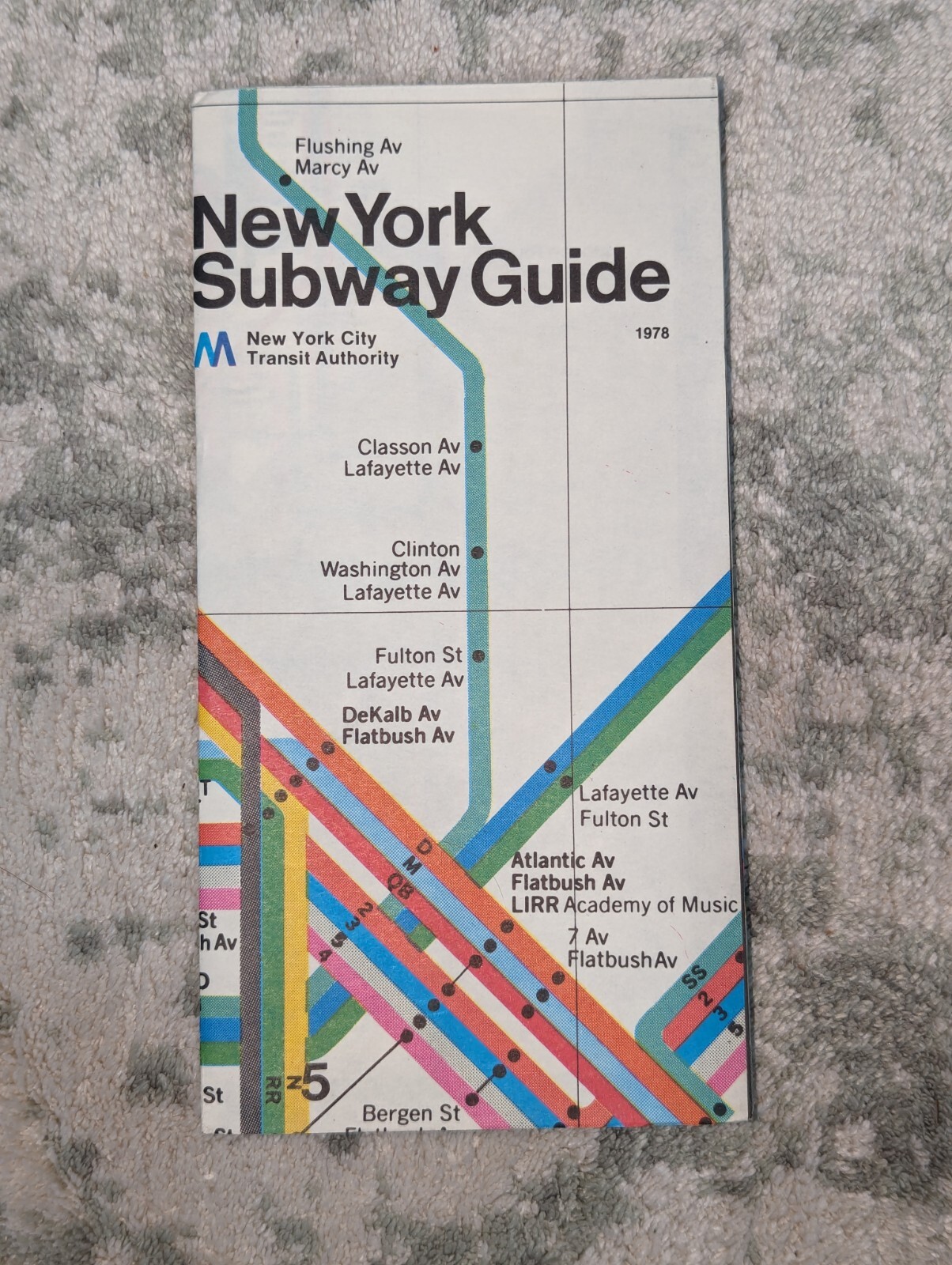 1978 NYC SUBWAY MAP GUIDE MASSIMO VIGNELLI BMT IND IRT NY NYCTA REVISED 1972 9