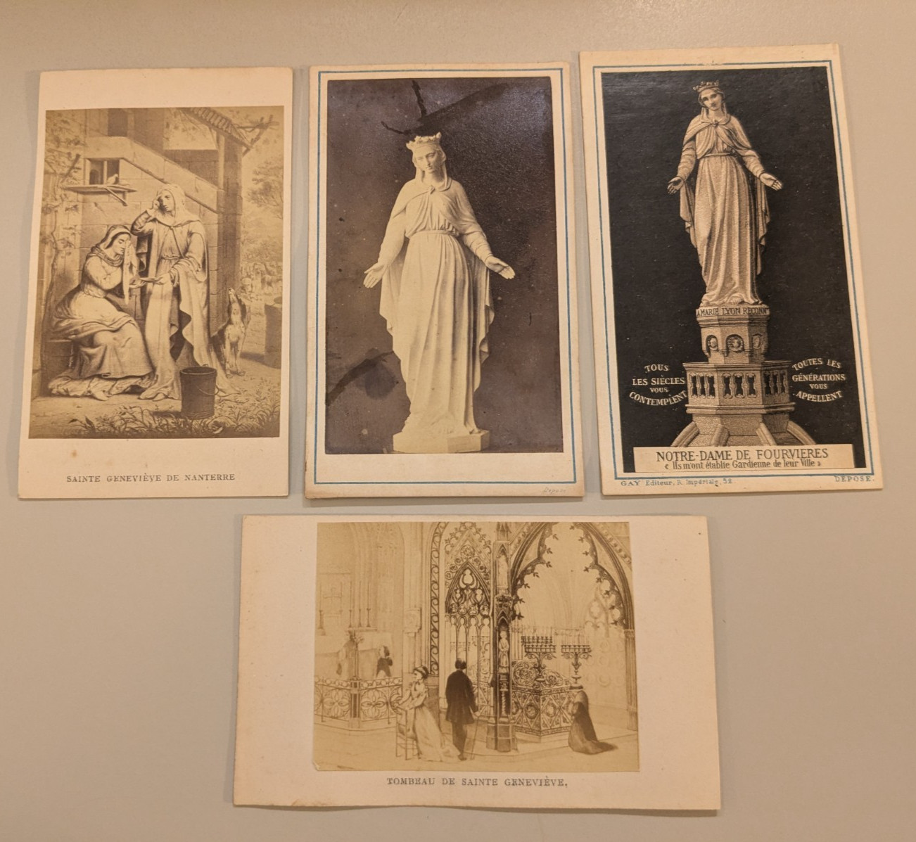 (4) CDV Prints Saint Genevieve de Nanterre France Observatoire Gay Lyon