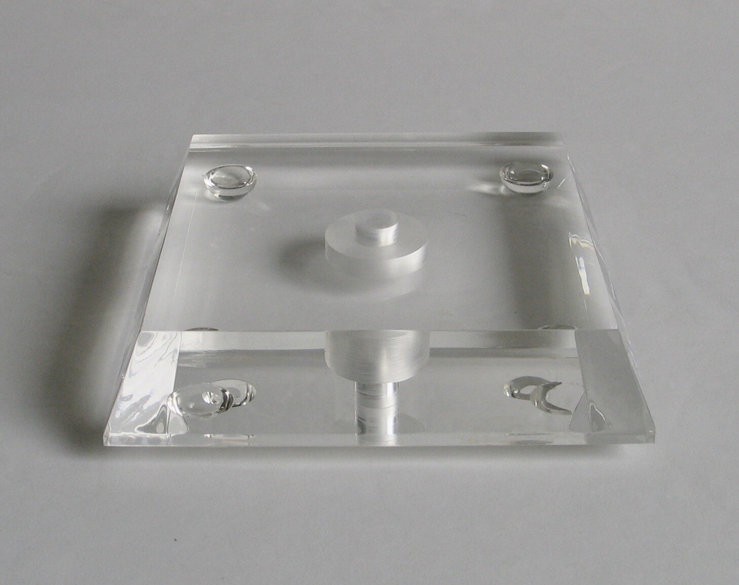 New Old Stock Clear Acrylic Table Lamp Base Stand Mid Century Modern Art Deco