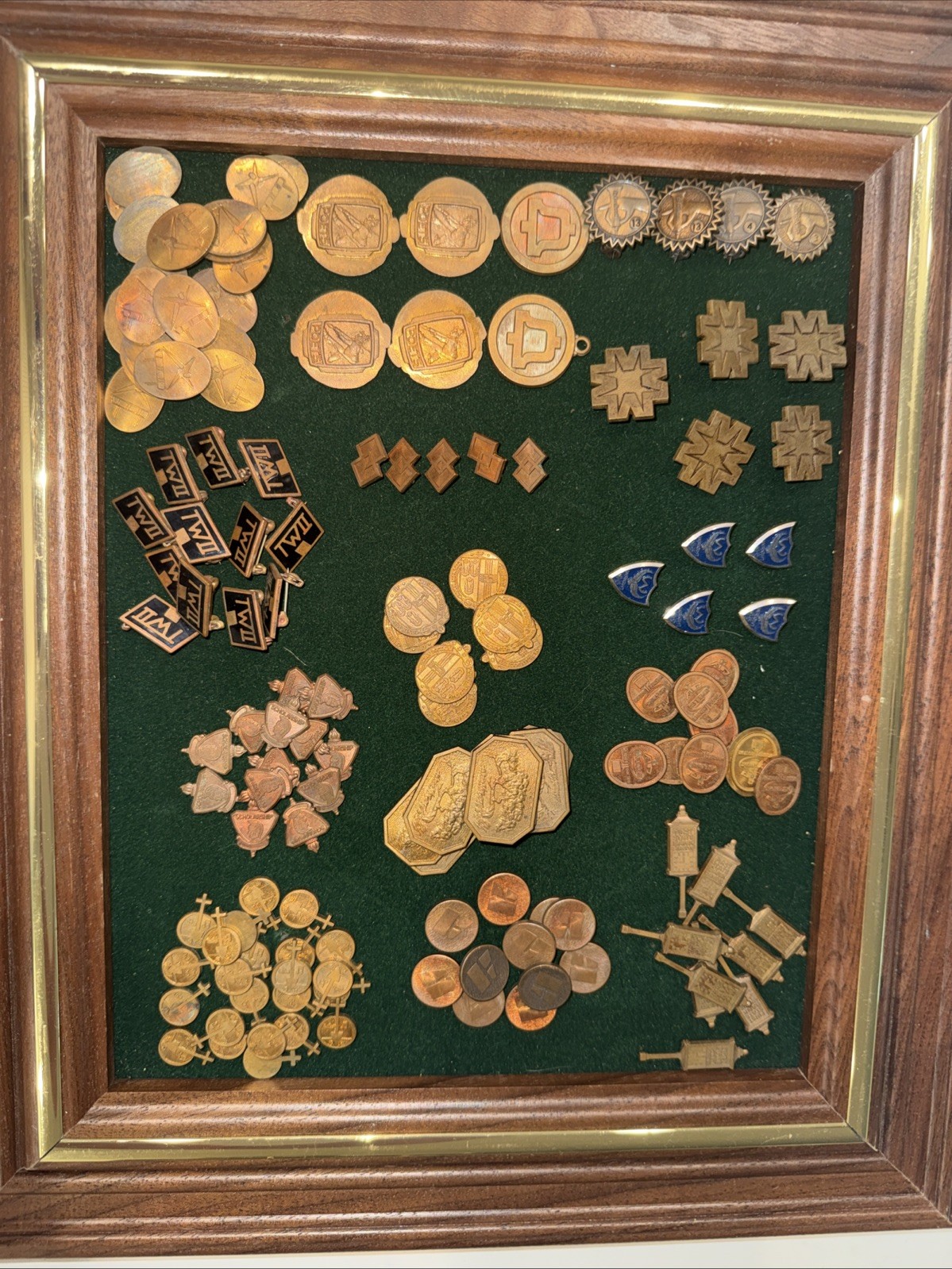Lot of Vintage Bronze Brass Tokens Awards And Pins