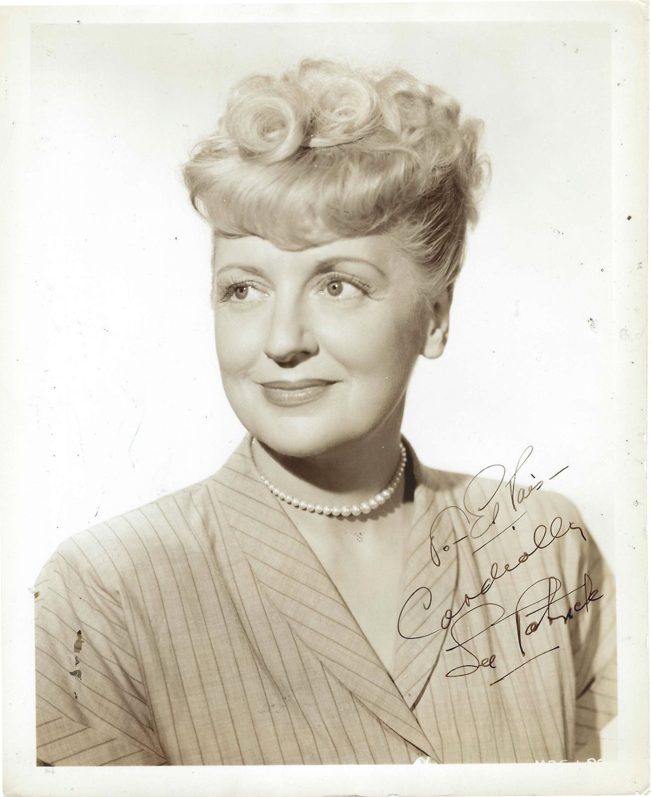 AMERICAN CHARACTER ACTRESS LEE PATRICK  SIGNED VINTAGE STUDIO PHOTO