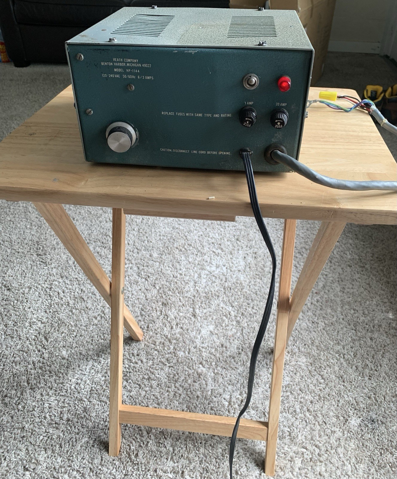 Vintage Ham Radio Heathkit Hp-1144 Power Supply, Tested, Amphenol Connector Lost