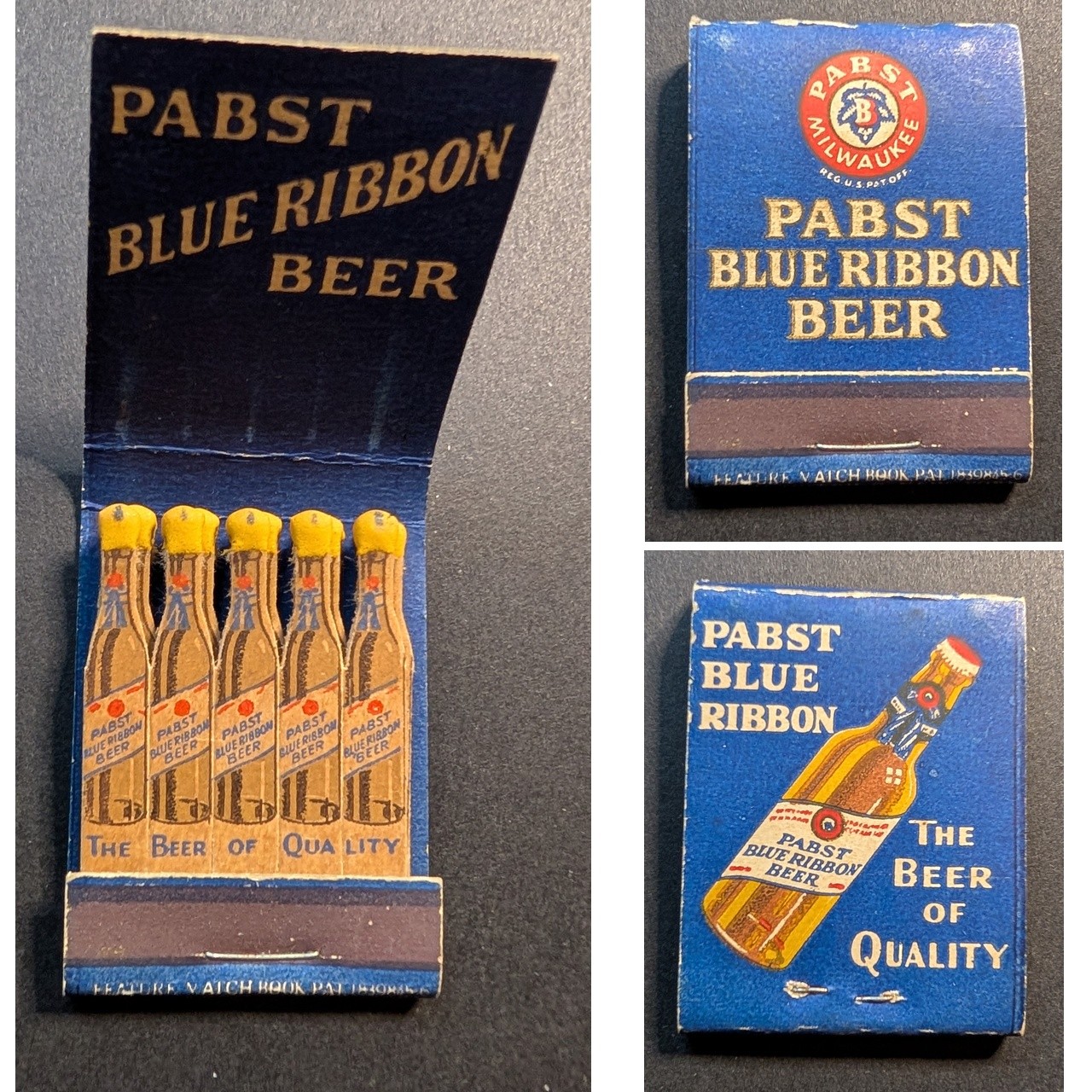 Feature Matchbook Pabst Blue Ribbon Beer