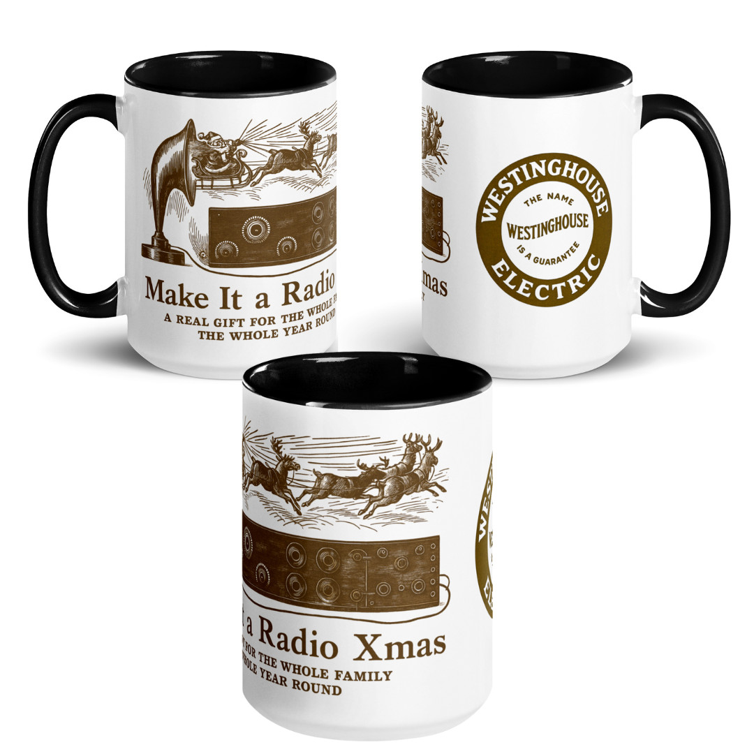 Vintage Radio Xmas Mug – Westinghouse 1920s Style – Perfect Gift for Radio Lover