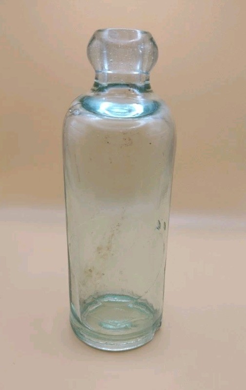 Antique Blob Top Glass Bottle Clear Aqua