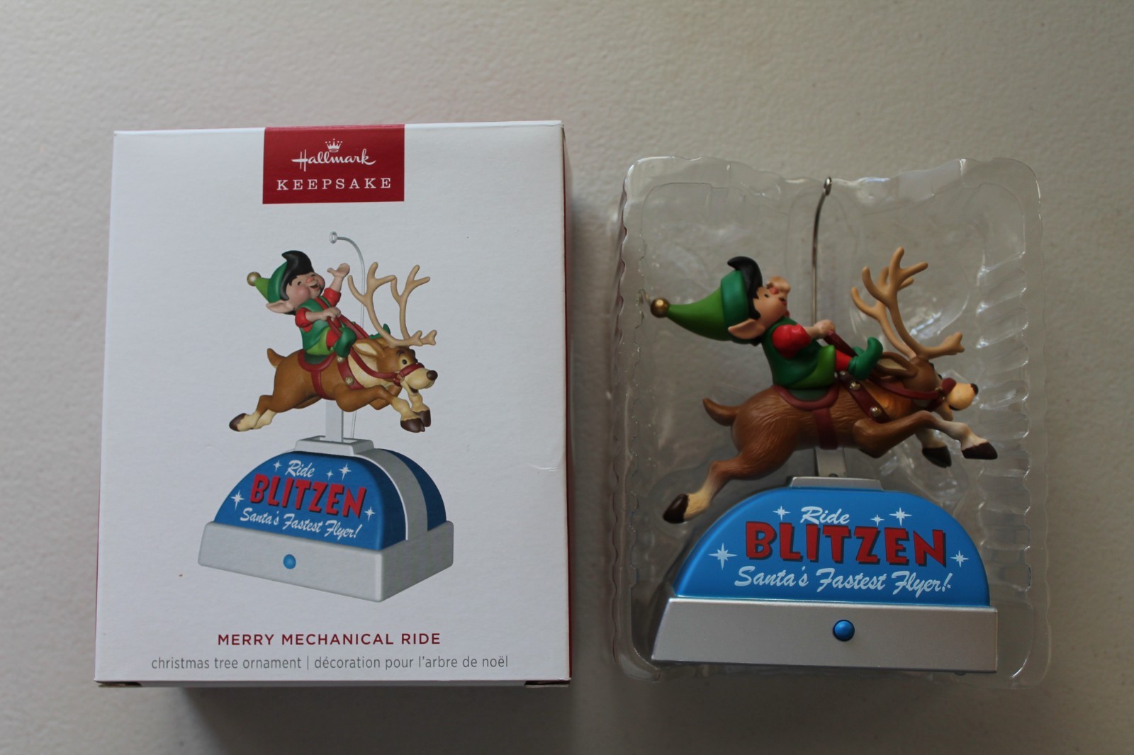 2025 NIB Hallmark Keepsake Ornament Merry Mechanical Ride Reindeer Elf Magic