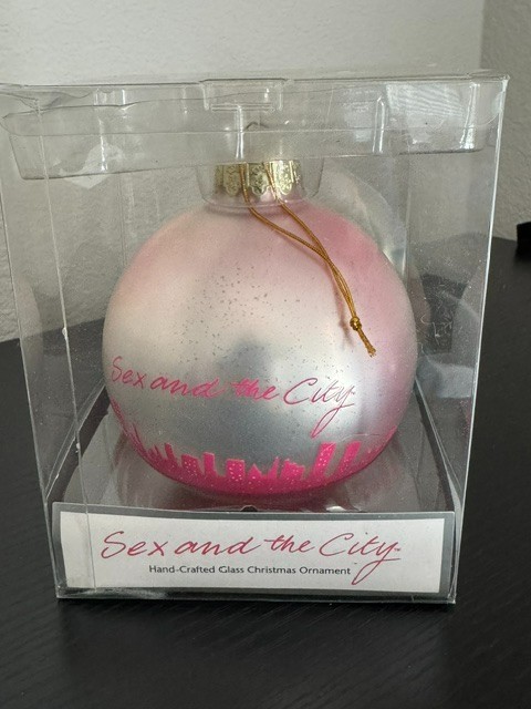 Sex and the City 'Shopping is my cardio' Hand-Crafted Glass Christmas Ornament