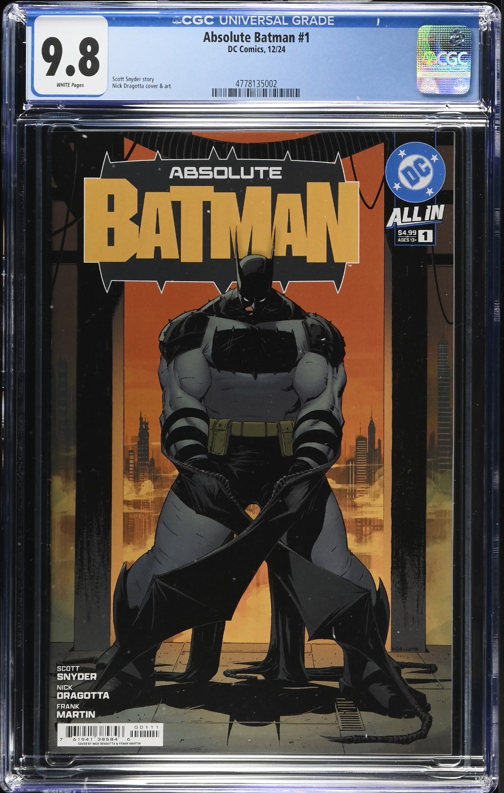 Absolute Batman #1 Nick Dragotta Cover A 1st Print CGC 9.8 DC Comics 2024