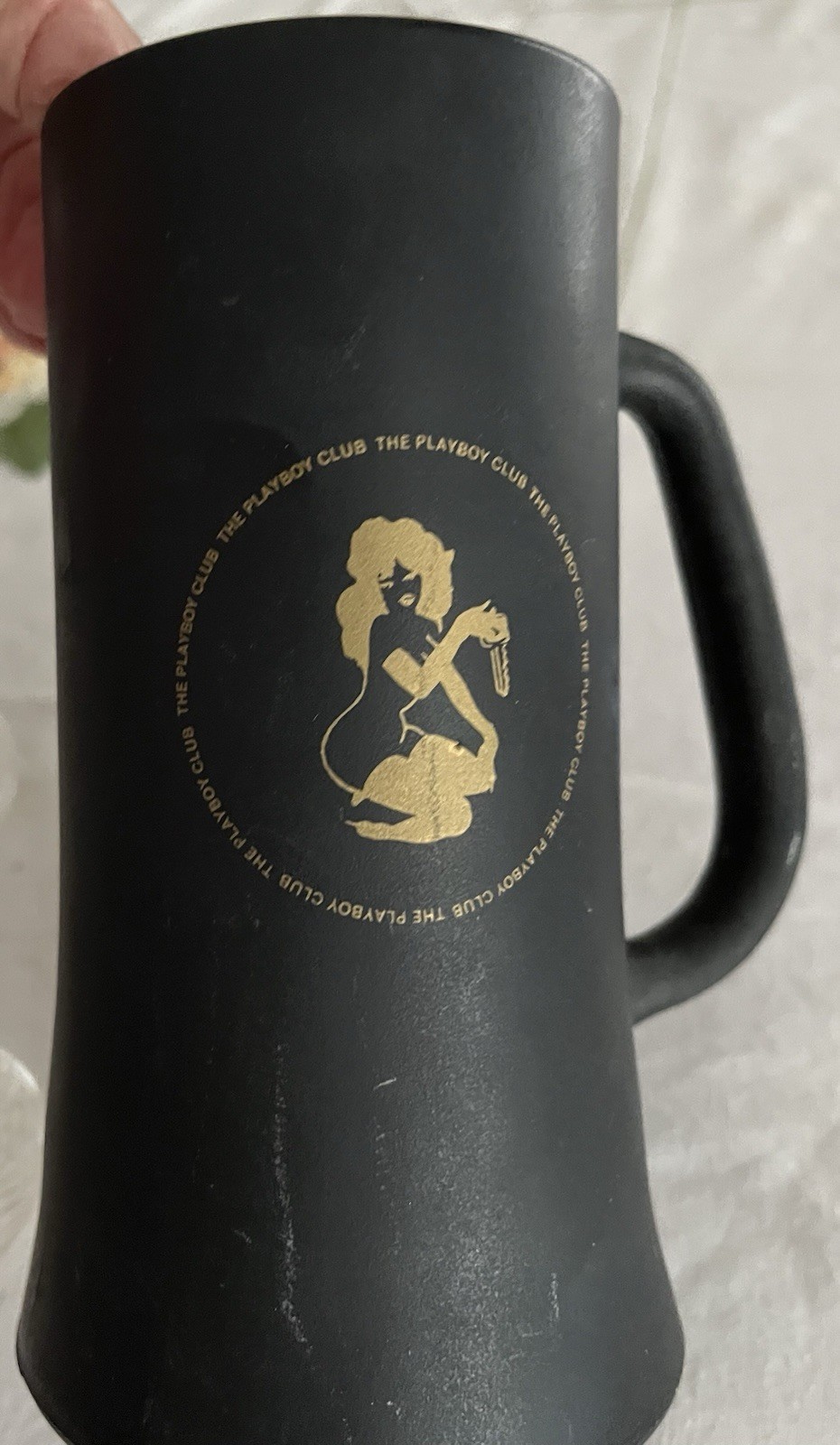 Vintage Playboy Club Matte Black Beer Stein Collectible