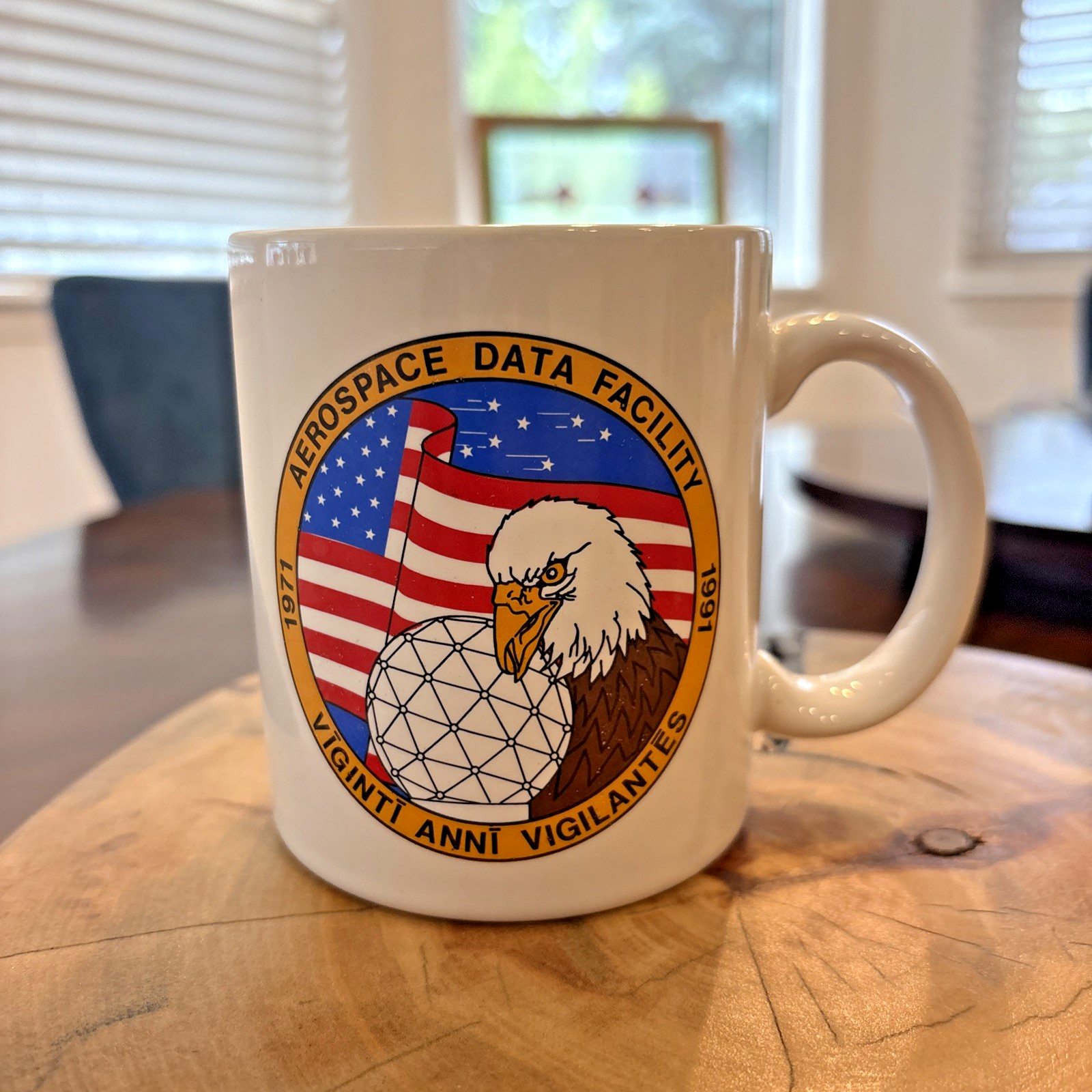Vintage Aerospace Data Facility 20th Anniversary Mug 1971-1991 Buckley AFB NRO