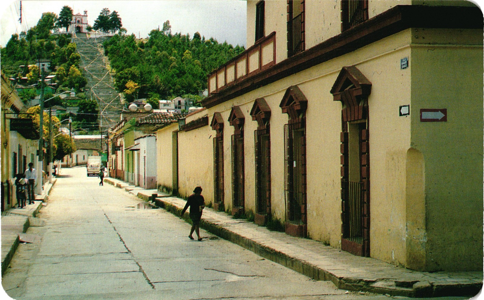 Vintage Typical Street San Cristobal de las Casas Chiapas Mexico Postcard Posted