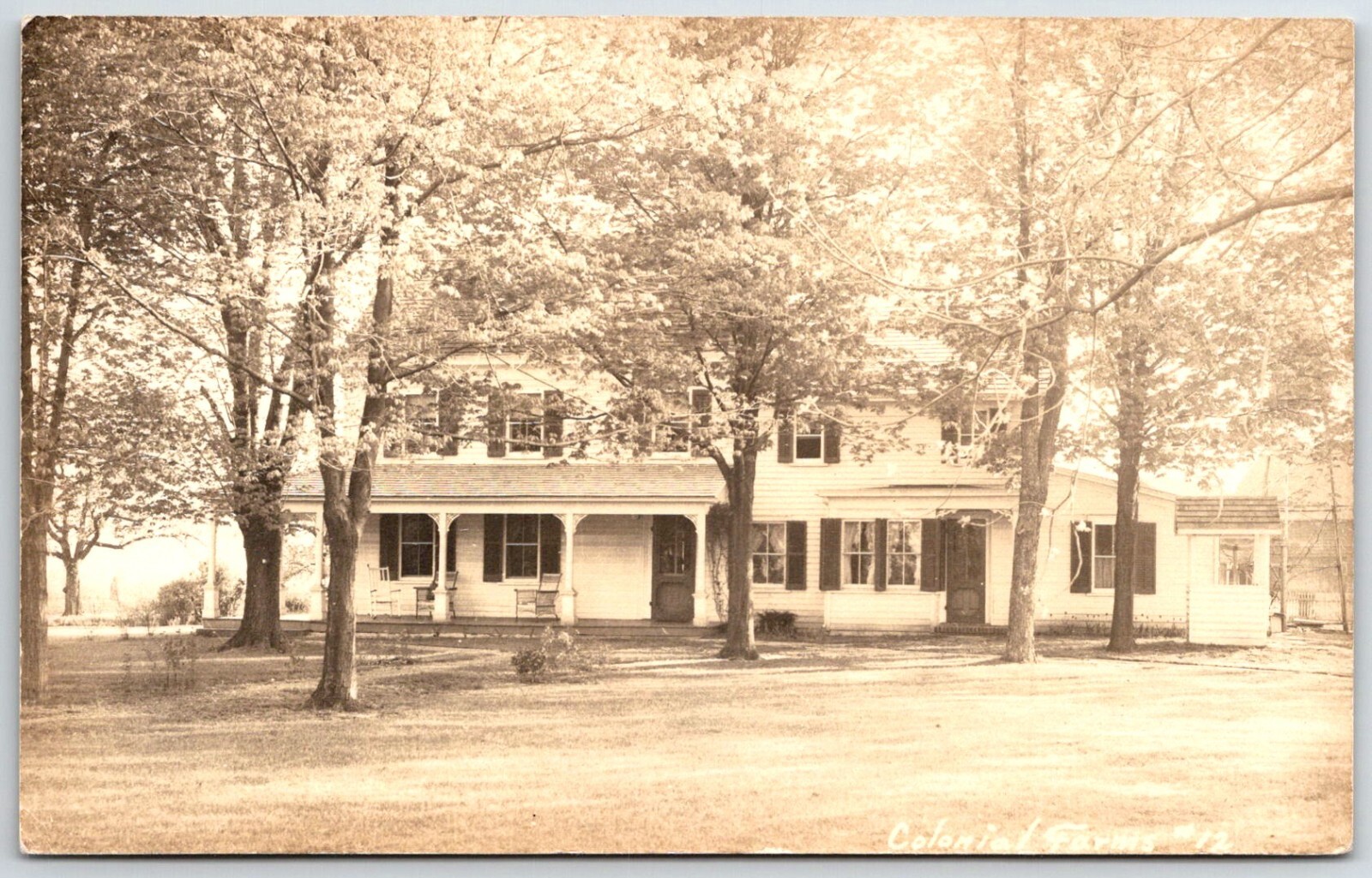 RPPC Colonial Farm House Home in trees real photo postcard RPPC Colonial Farm House Home in trees real photo postcard
