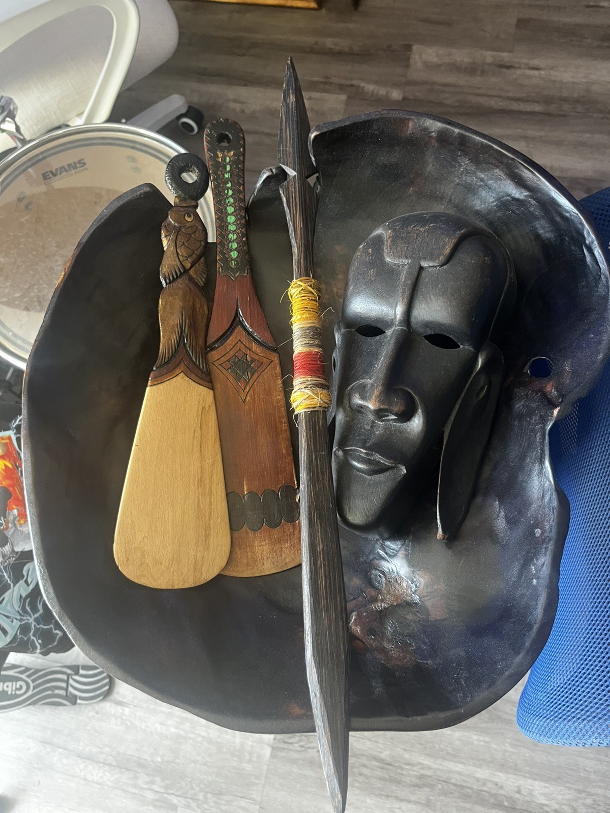 Handmade African Culture Hand-Carved Wooden Face Mask,Spear,Tools,Shield Handmade African Culture Hand-Carved Wooden Face Mask,Spear,Tools,Shield