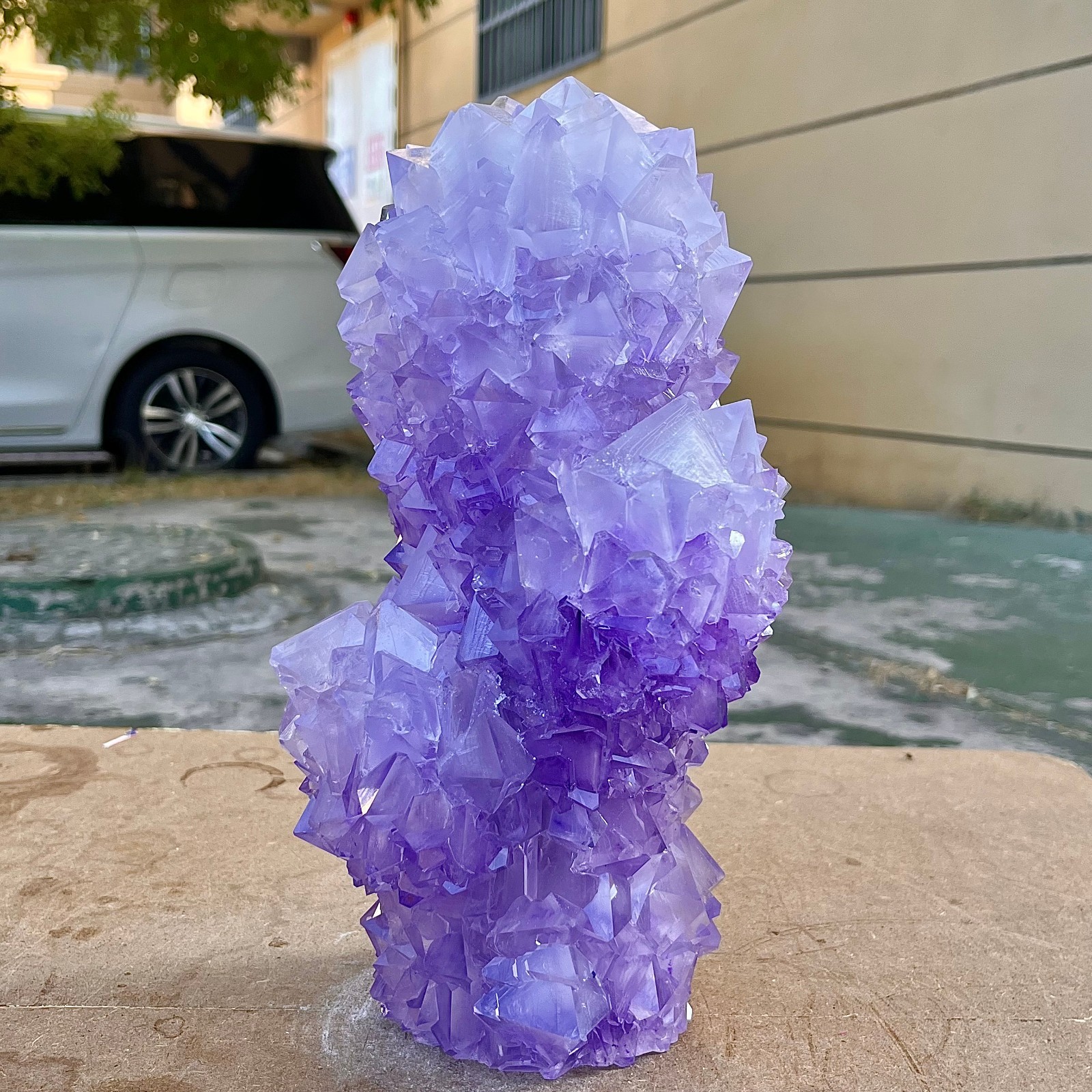 7.58LB High quality purple crystal cluster columnar crystal specimen decoration