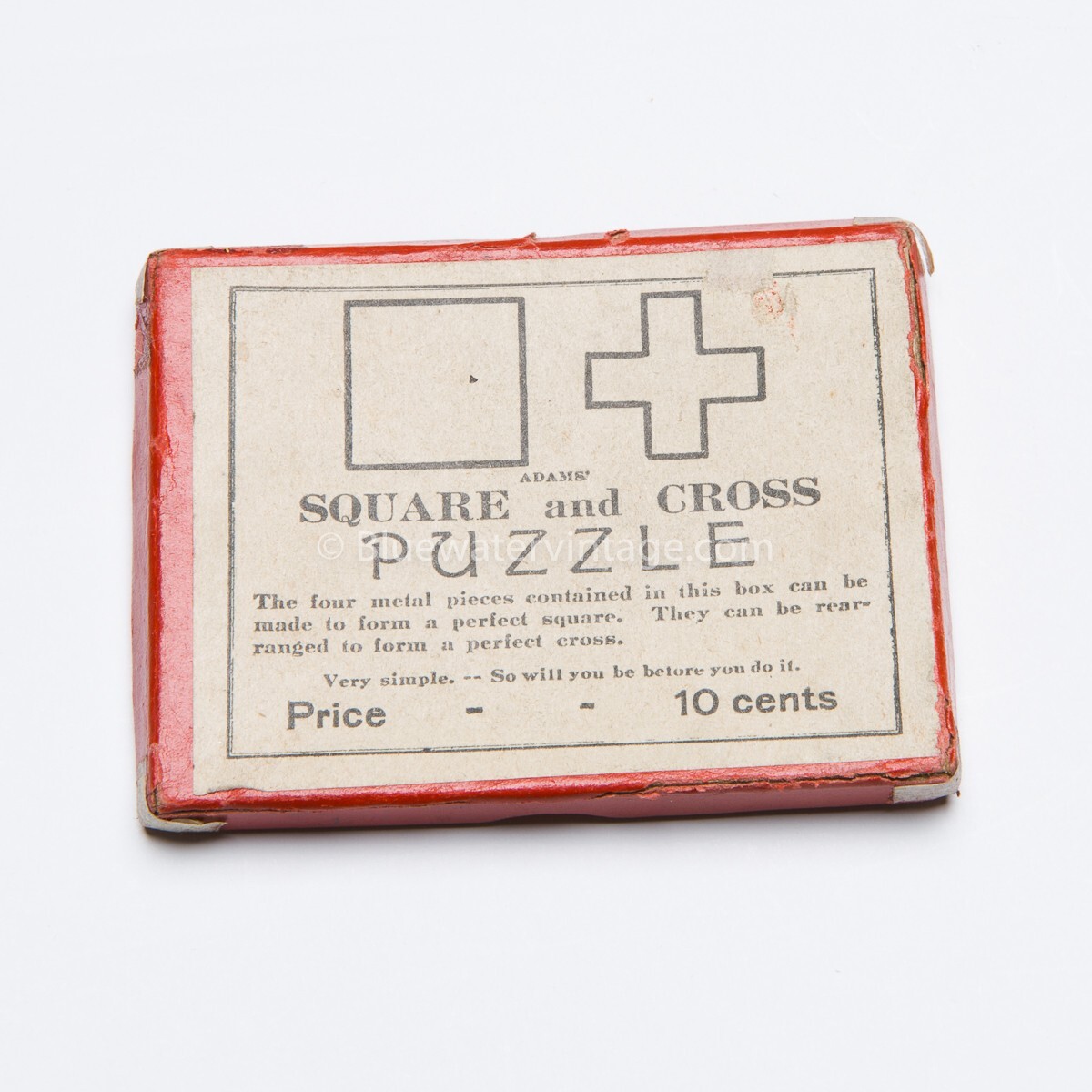 MC16 c1920s-40s S.S. Adams\' Square & Cross Puzzle Brain Teaser in Orig Box