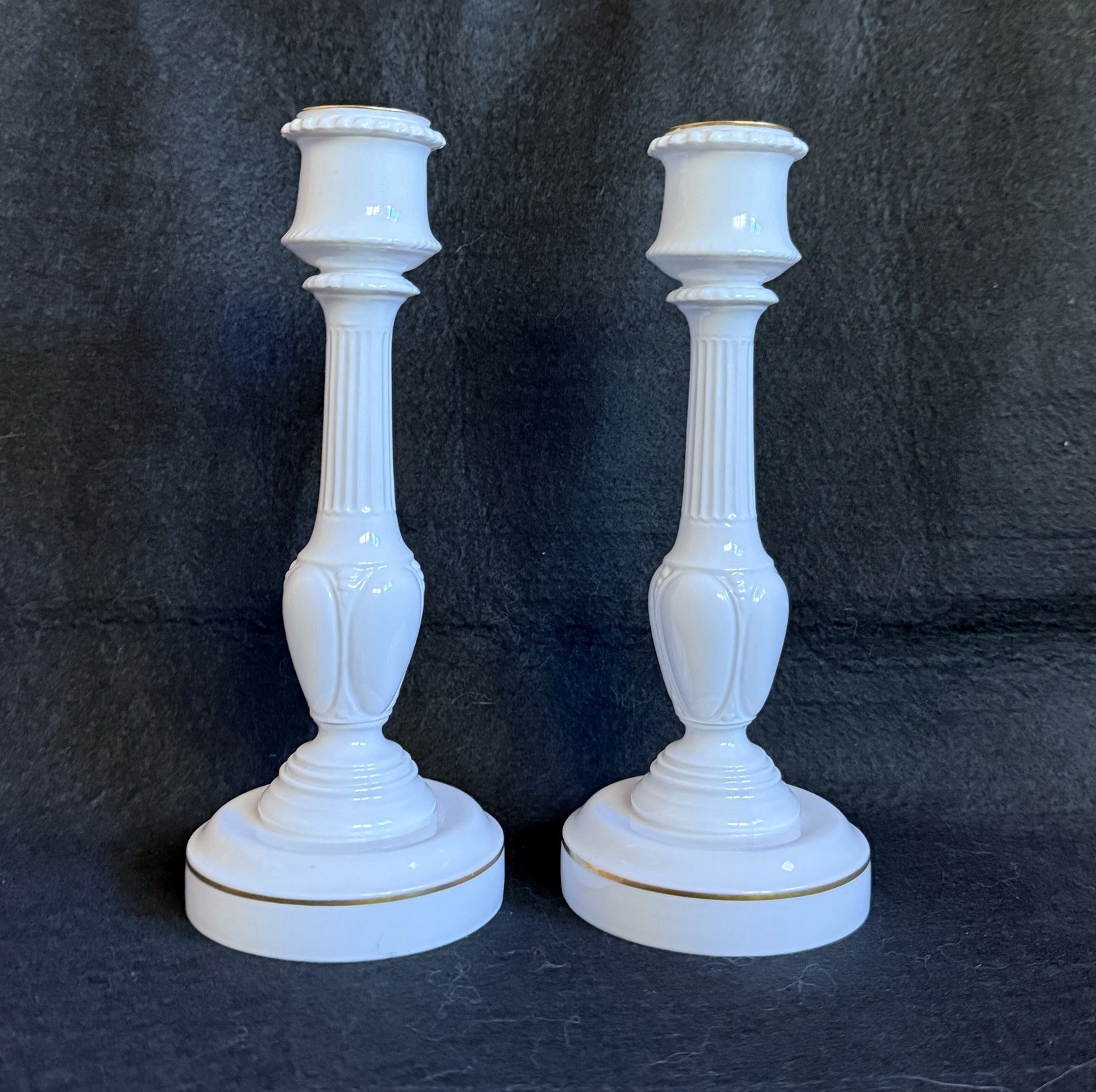2 x Royal Worcester Candle Holders Bone China Made In England 3732