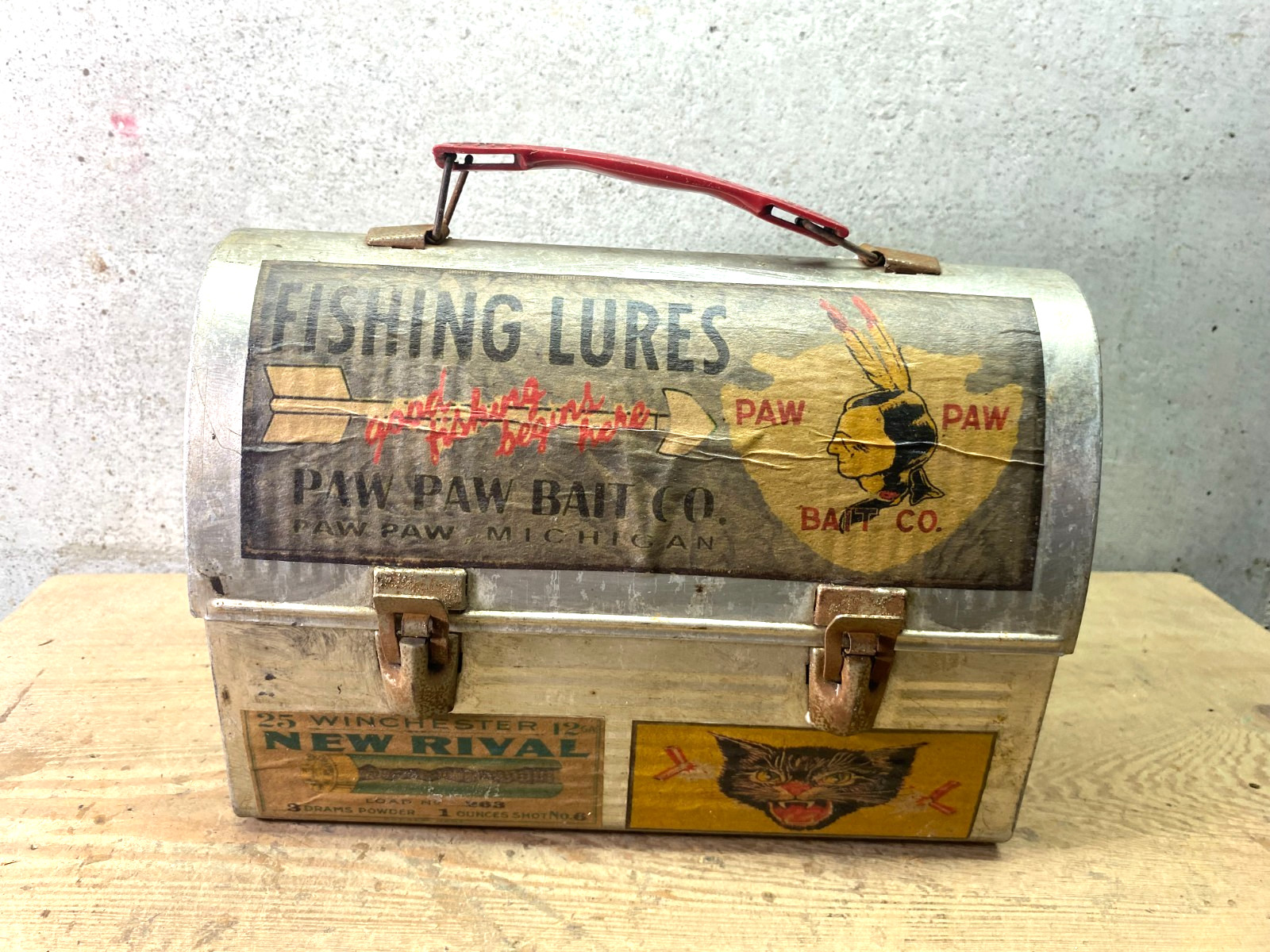 Vintage American Thermos Company Silver Metal Dome Lunch Box