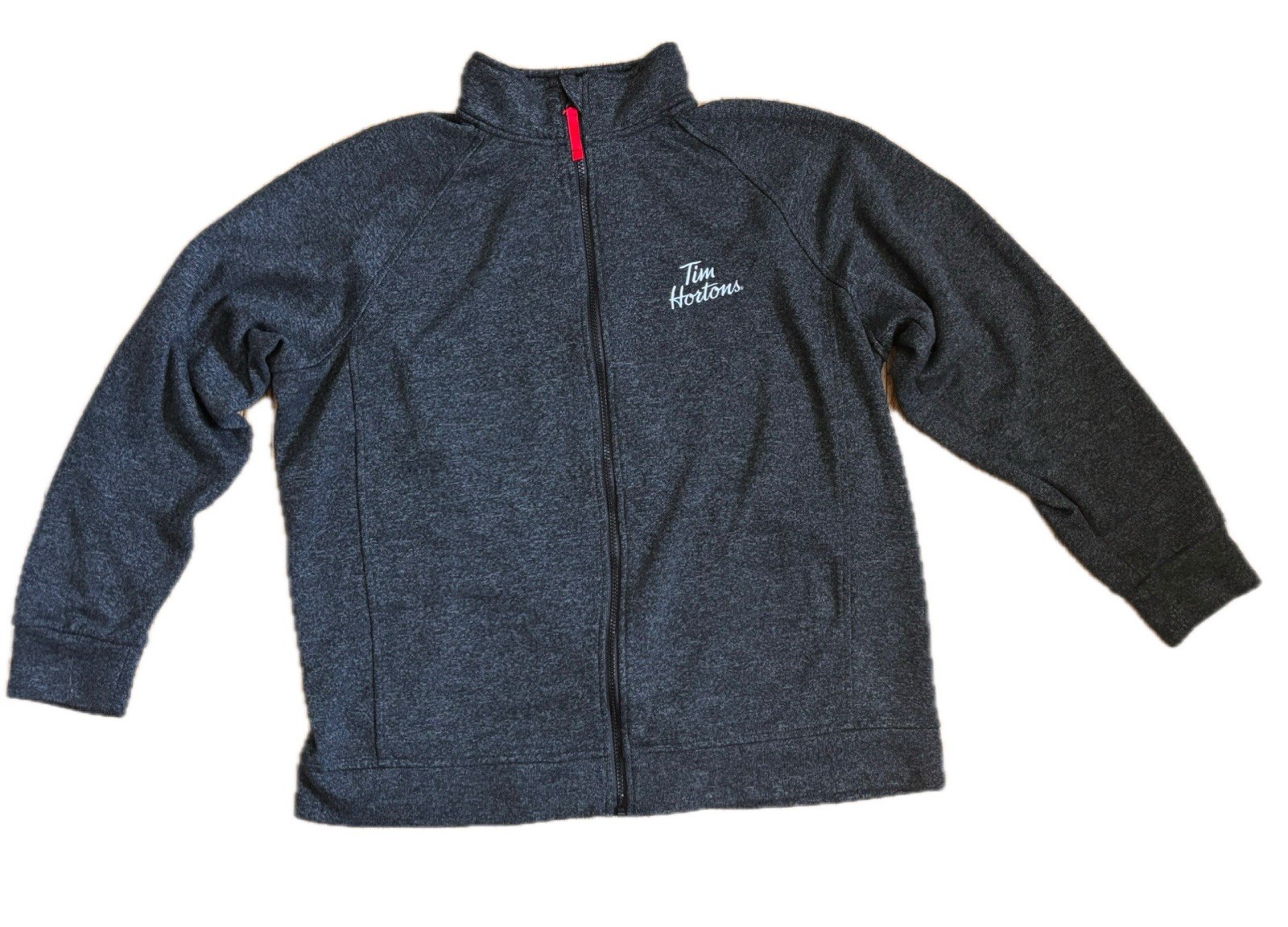 Tim Hortons Employee Issued Unisex Dark Gray Zip Up Sweatshirt Jacket Size XL