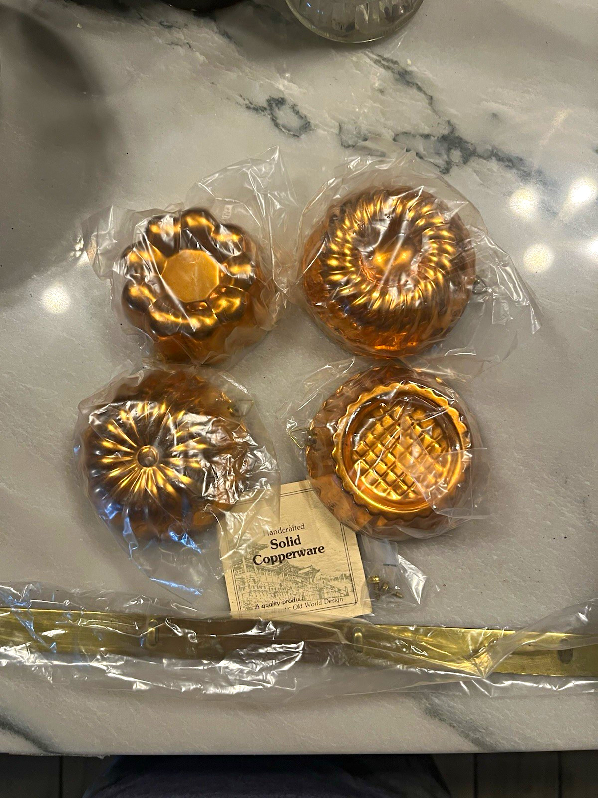 Solid Copperware Handmade Solid Copper Chocolate/Candy Molds Set of 4 Fluted