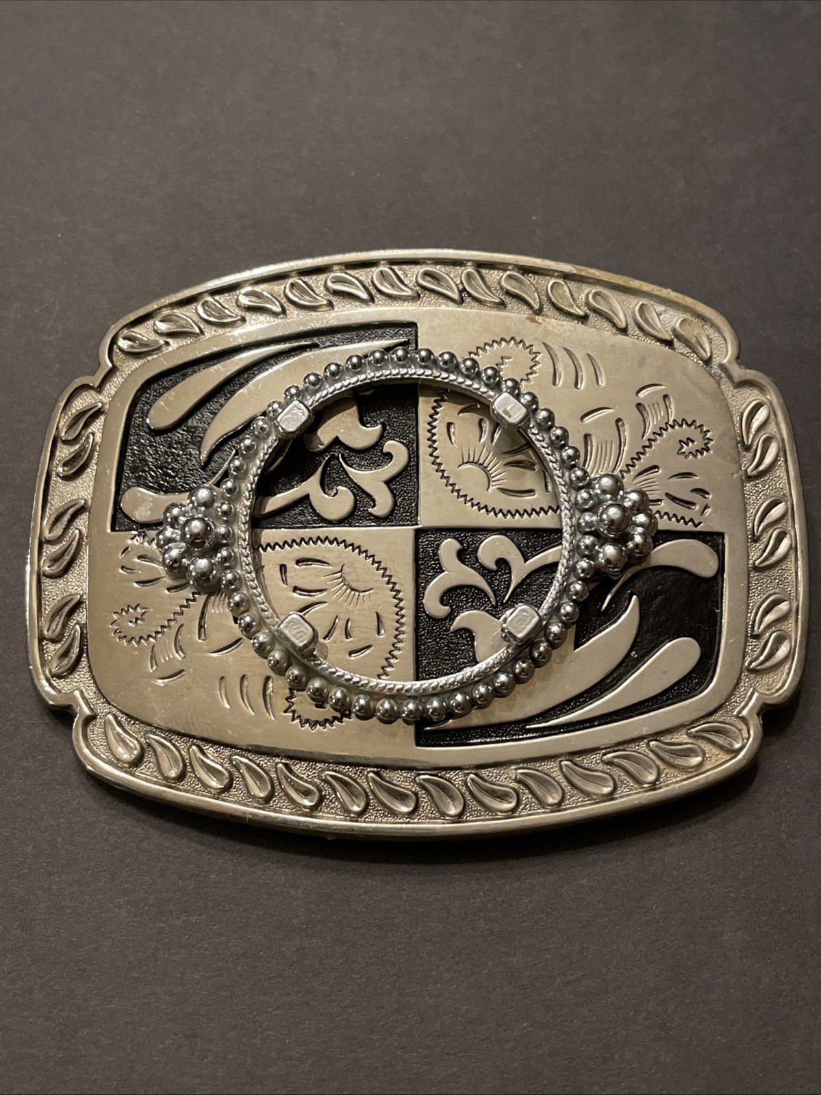Western Silver Dollar Belt Buckle Blank Insert 39mm Coin Bezel Scroll Western Silver Dollar Belt Buckle Blank Insert 39mm Coin Bezel Scroll