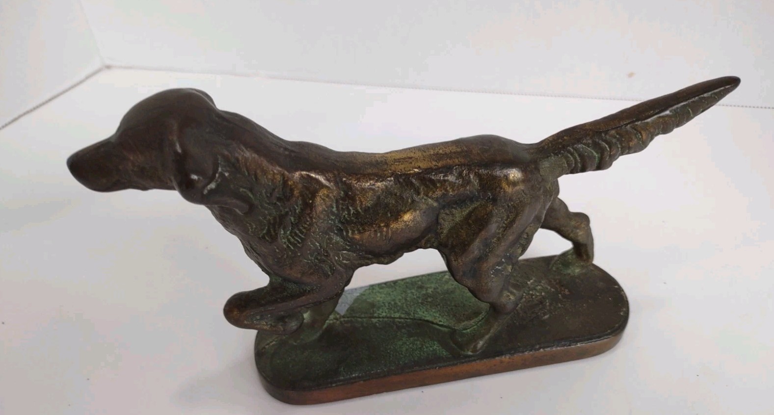 Cast Iron Irish Setter Figurine Hunting Dog Pointer Shelf Decor Bronze Tone 8\ Cast Iron Irish Setter Figurine Hunting Dog Pointer Shelf Decor Bronze Tone 8\