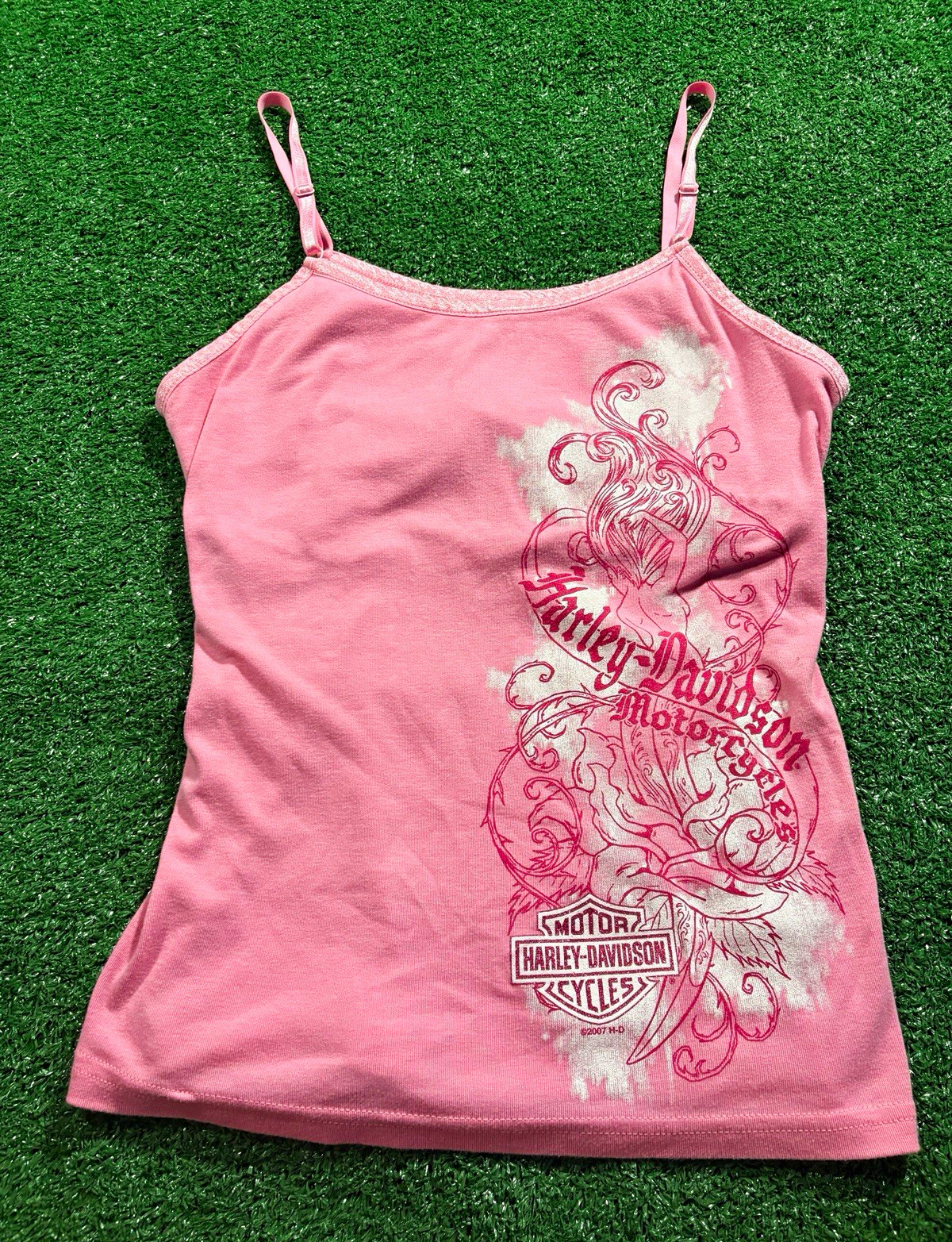 Harley-Davidson Pink Spaghetti Strap Tank Top Cami Shirt Women\'s XL