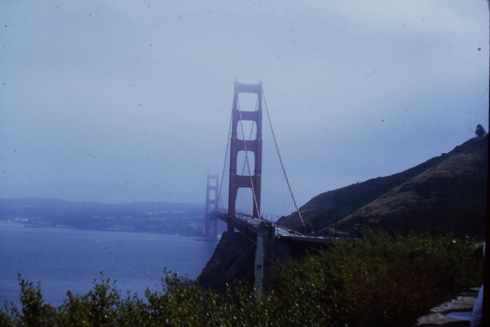 c1970's 35mm Slide, Golden Gate Bridge, San Francisco Bay Fog California green c1970's 35mm Slide, Golden Gate Bridge, San Francisco Bay Fog California green