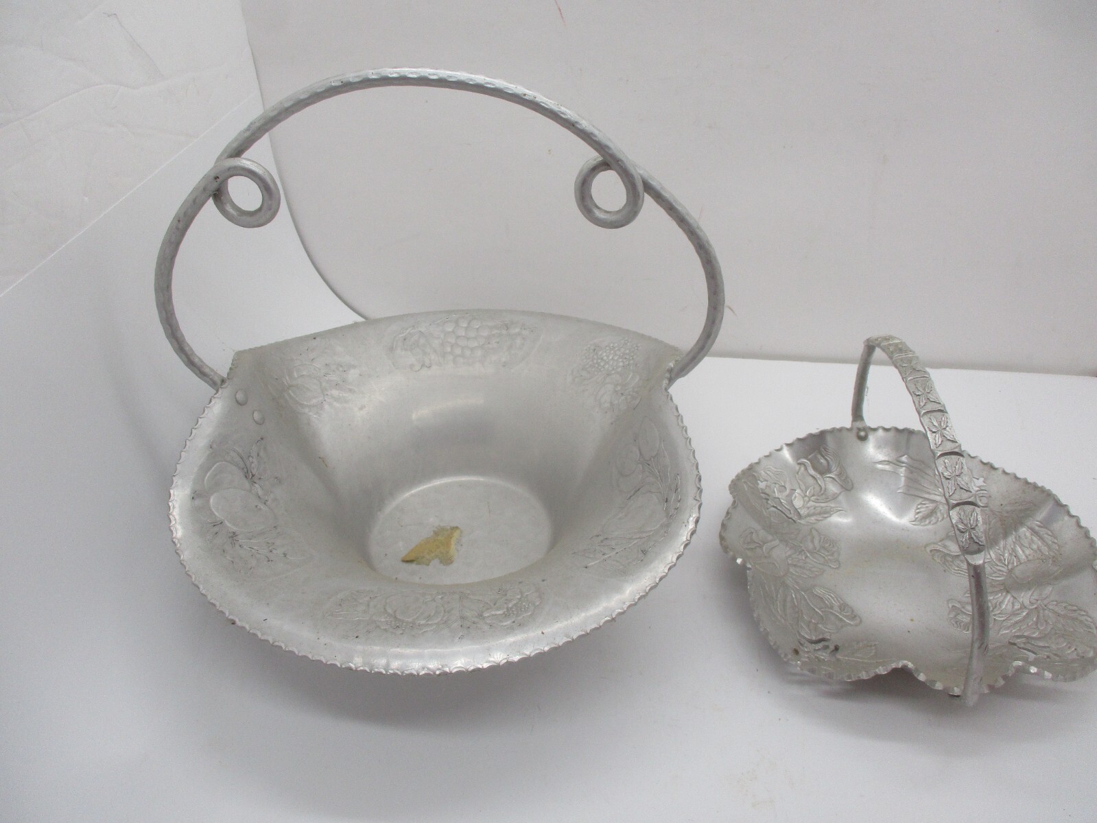 Two Vintage Aluminum Baskets Farber & Cromwell